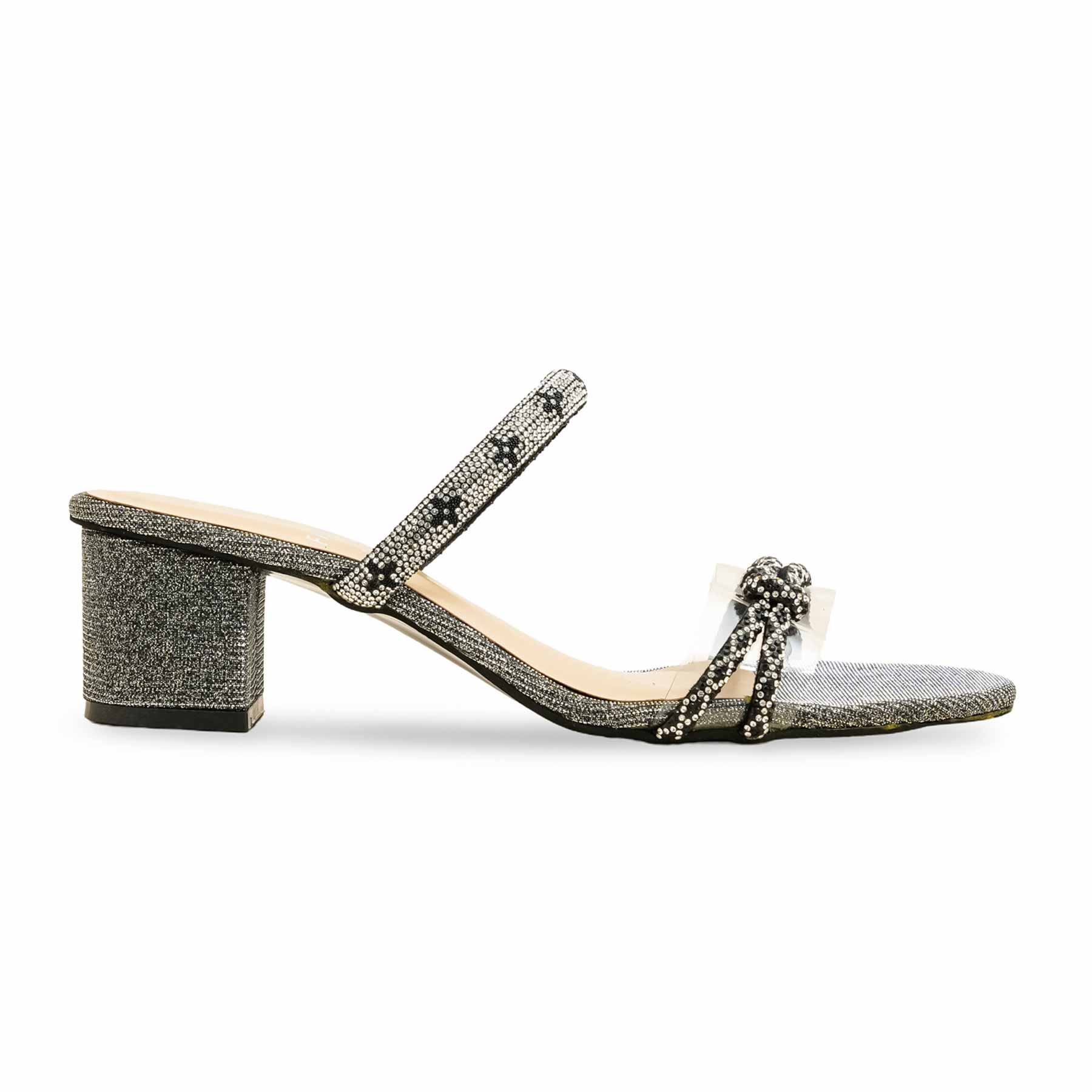 Black Fancy Slipper For Women FN8013 - Image 2