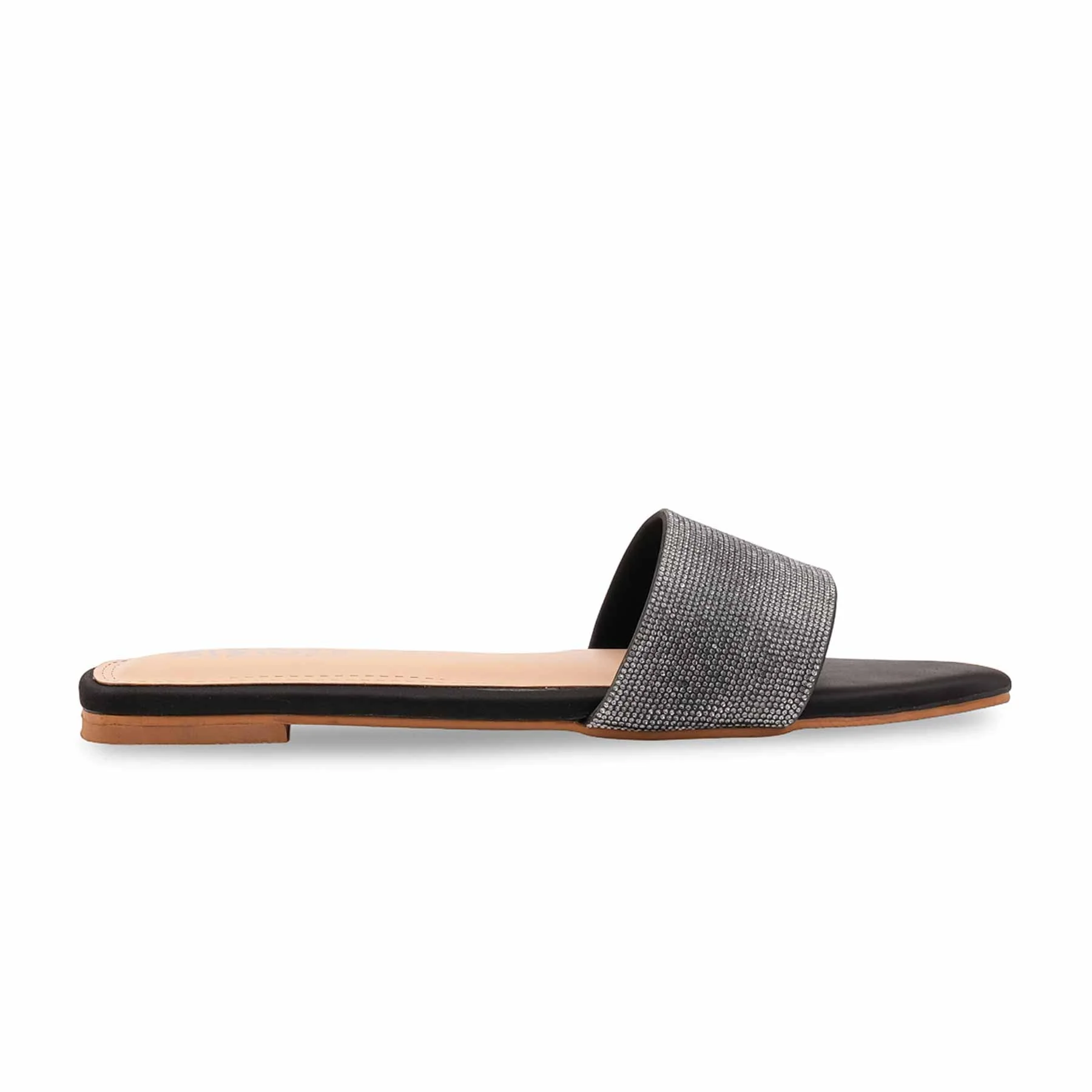 Black Fancy Slipper For Women FN8087 - Image 2
