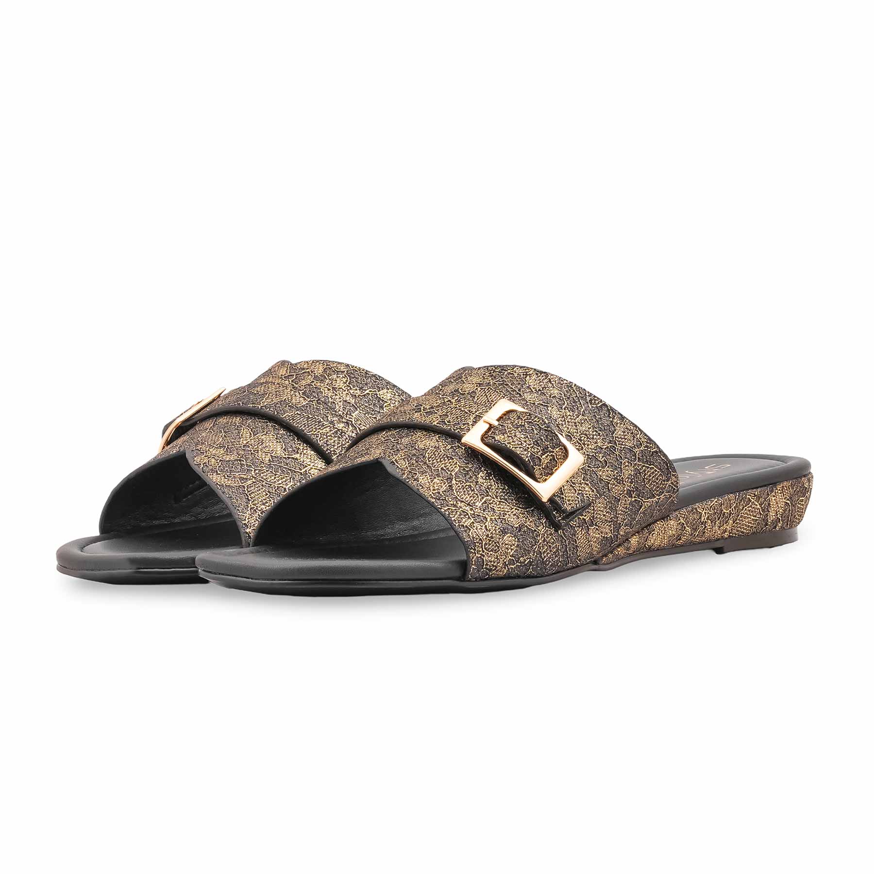 Black Fancy Slipper For Women LFN716 - Image 3