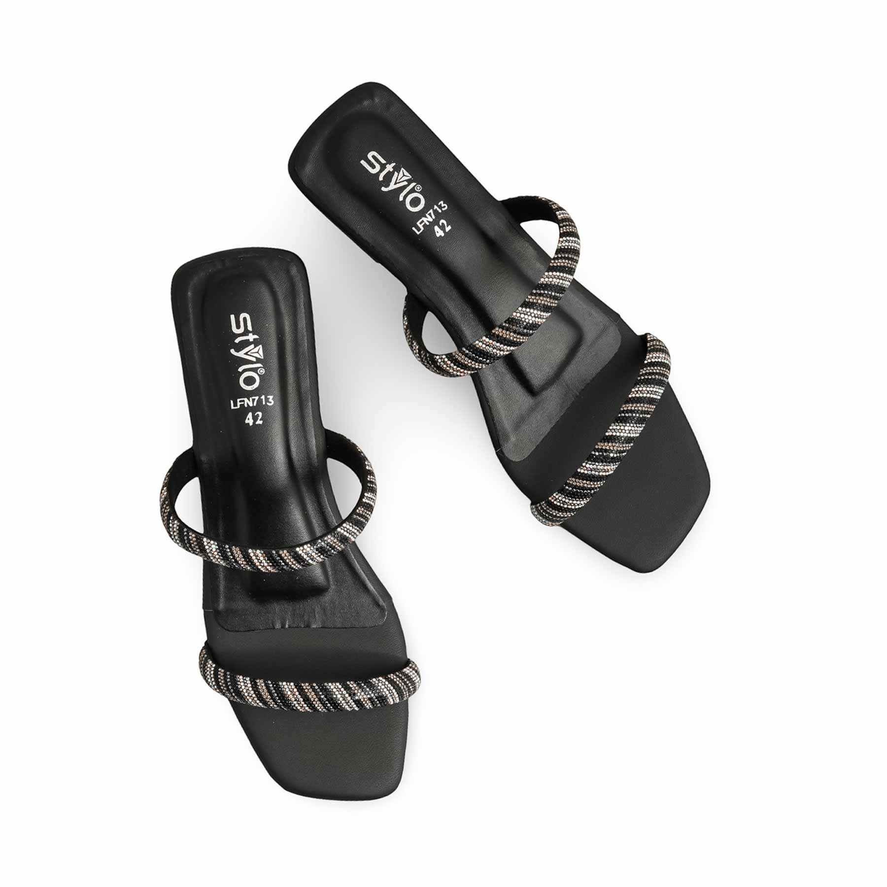 Black Fancy Slipper LFN713 - Image 5