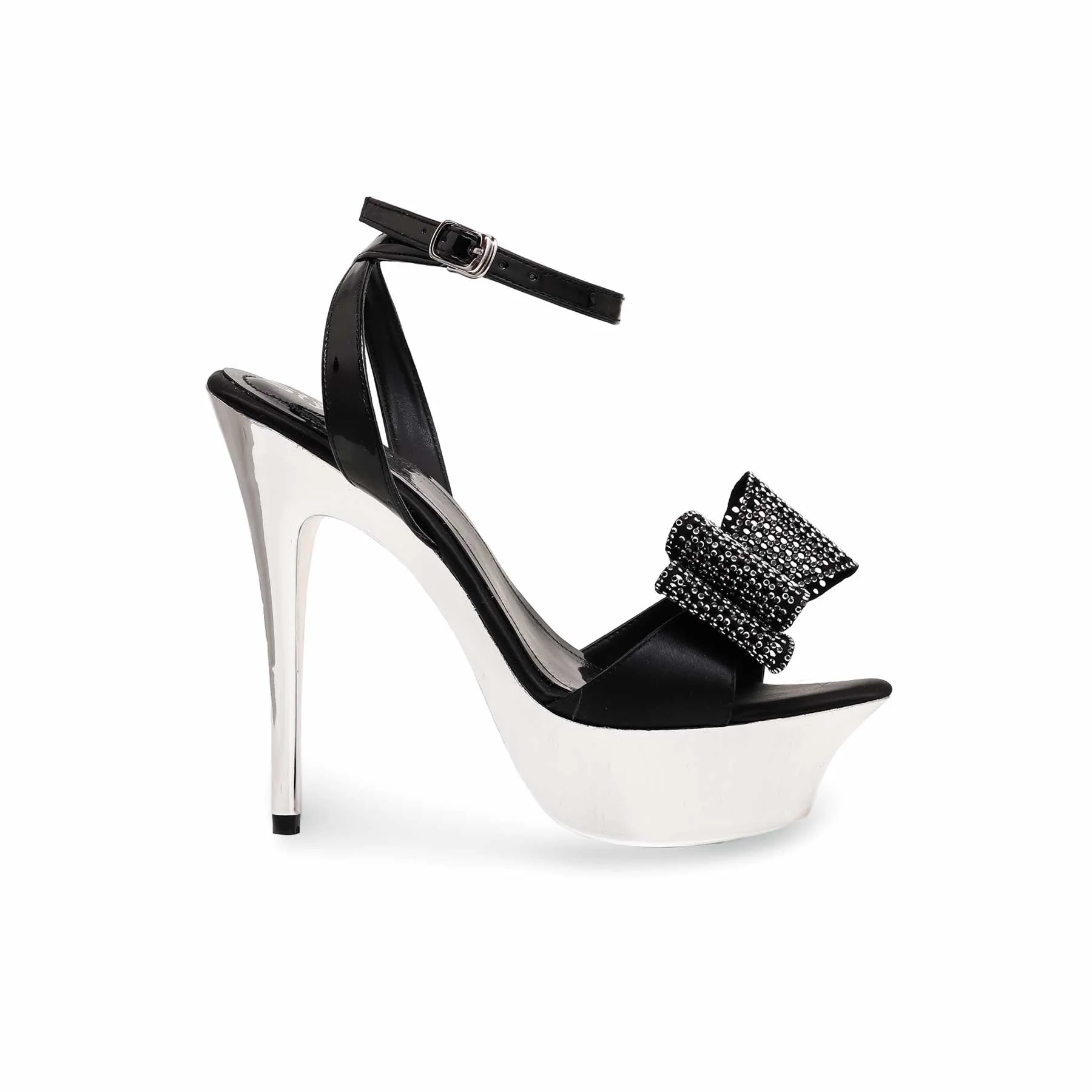 Black Fancy Bridal Sandal FN6017 - Image 2