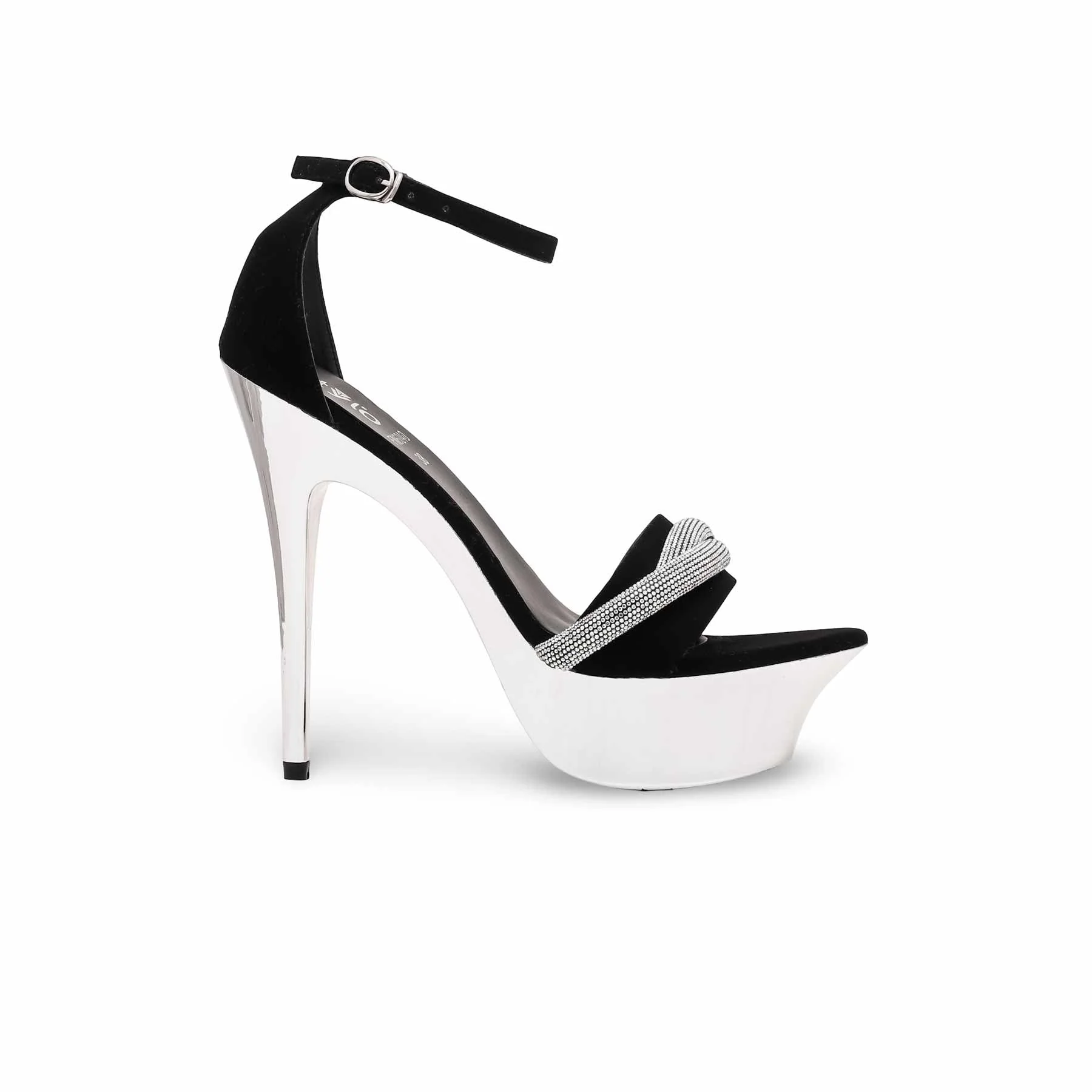 Black Fancy Bridal Sandal FN6040 - Image 2
