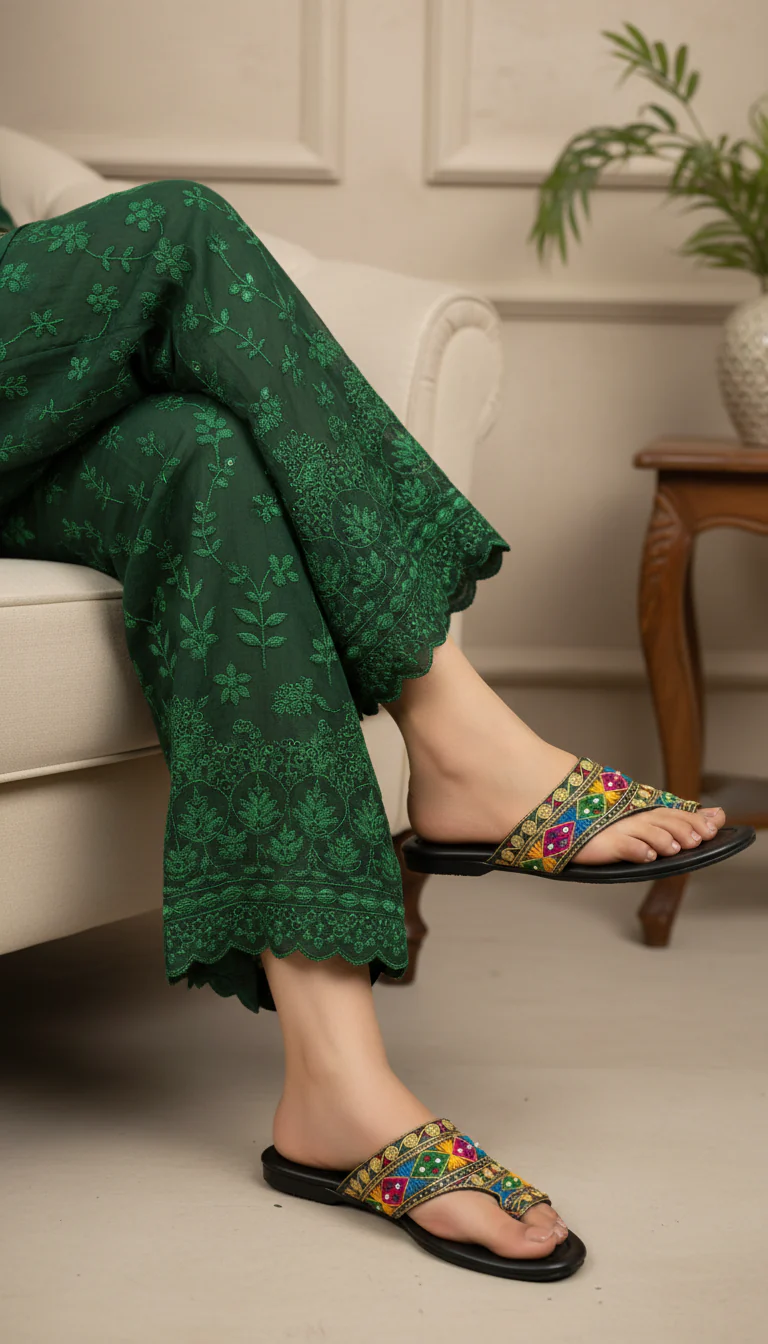 Black Fancy Women Chappal EC0230