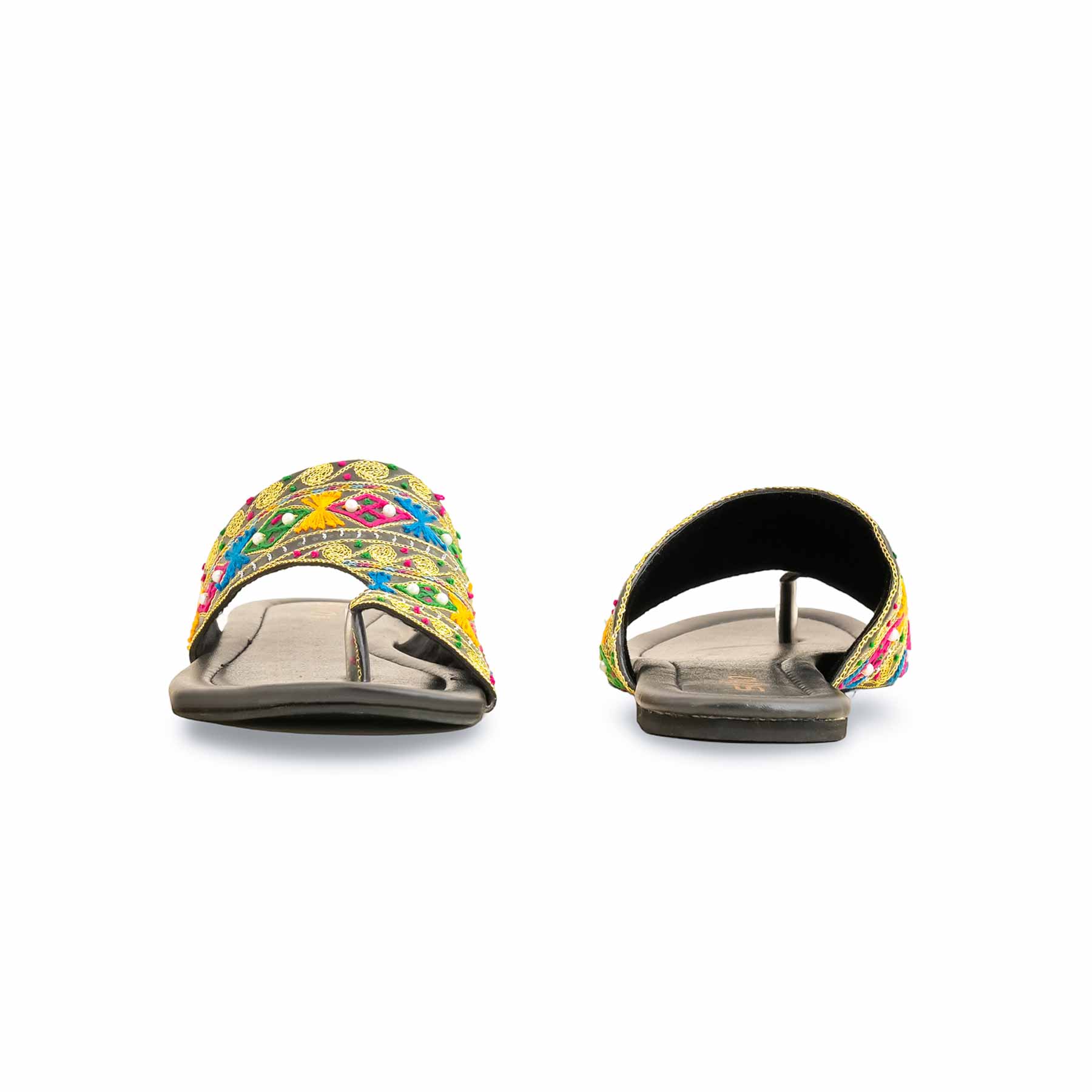 Black Fancy Women Chappal EC0230 - Image 4
