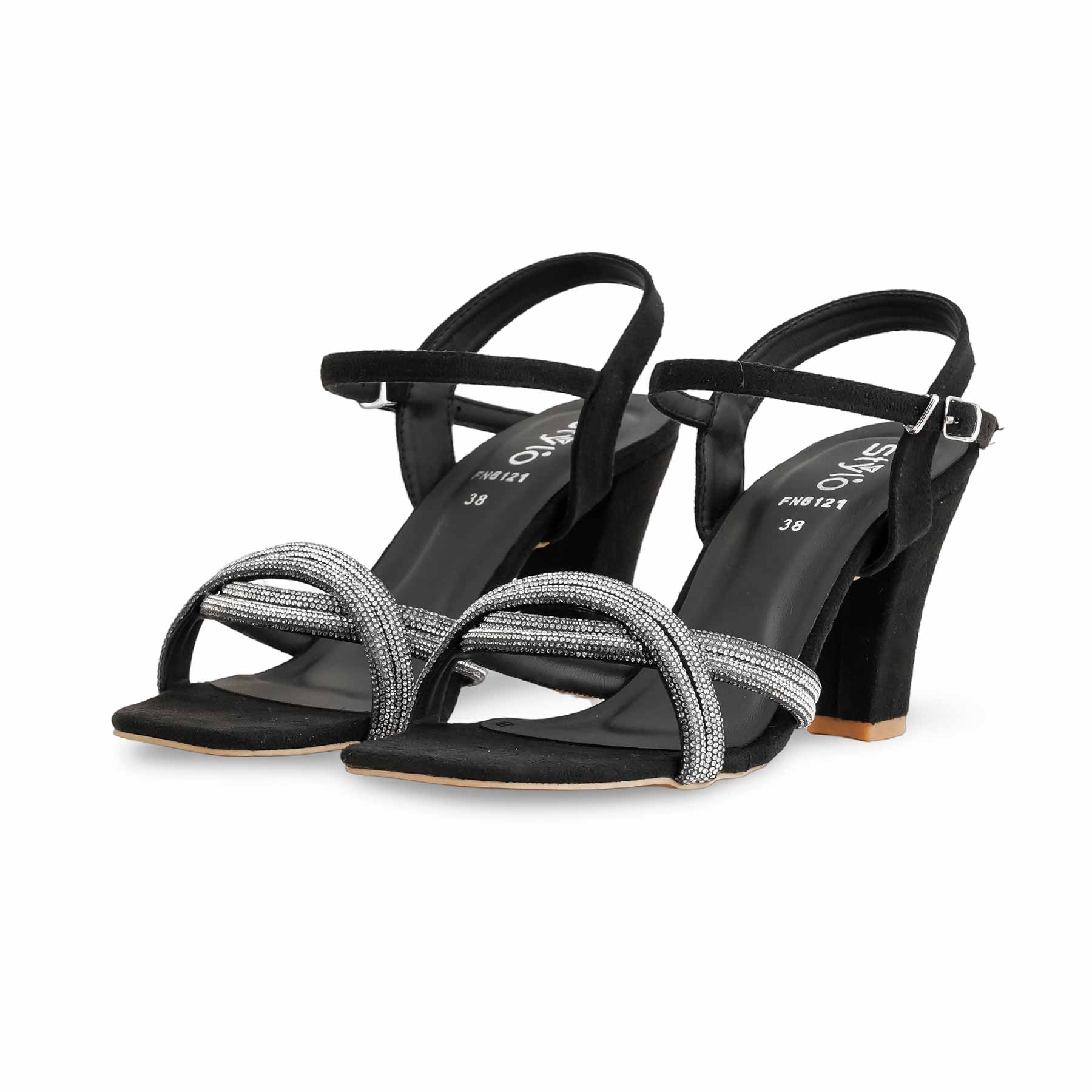 Black Fancy Women Sandal FN6121 - Image 3