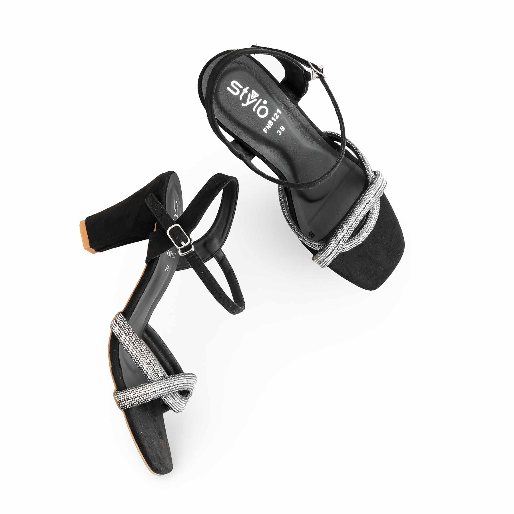 Black Fancy Women Sandal FN6121 - Image 5