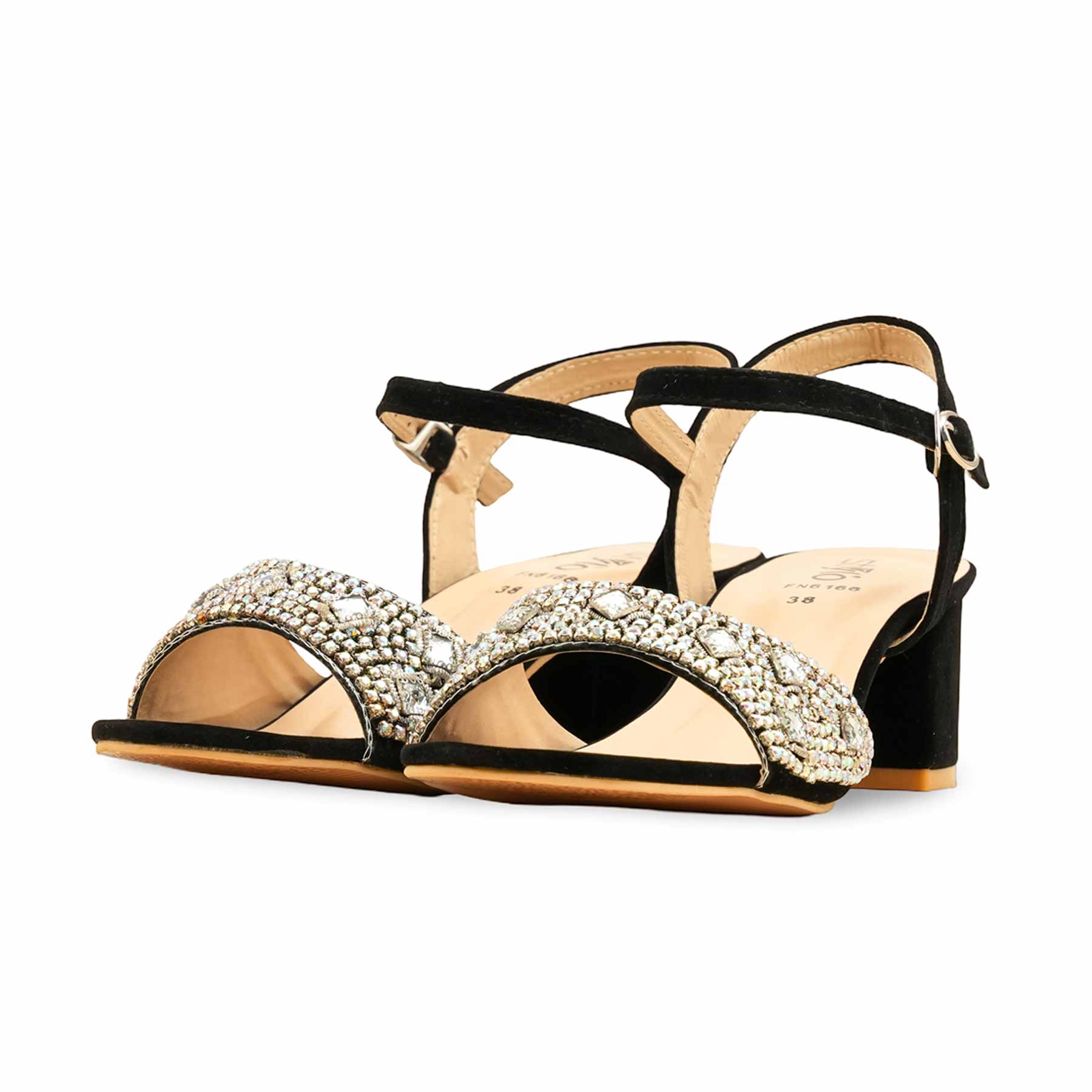 Black Fancy Women Sandal FN6166 - Image 3