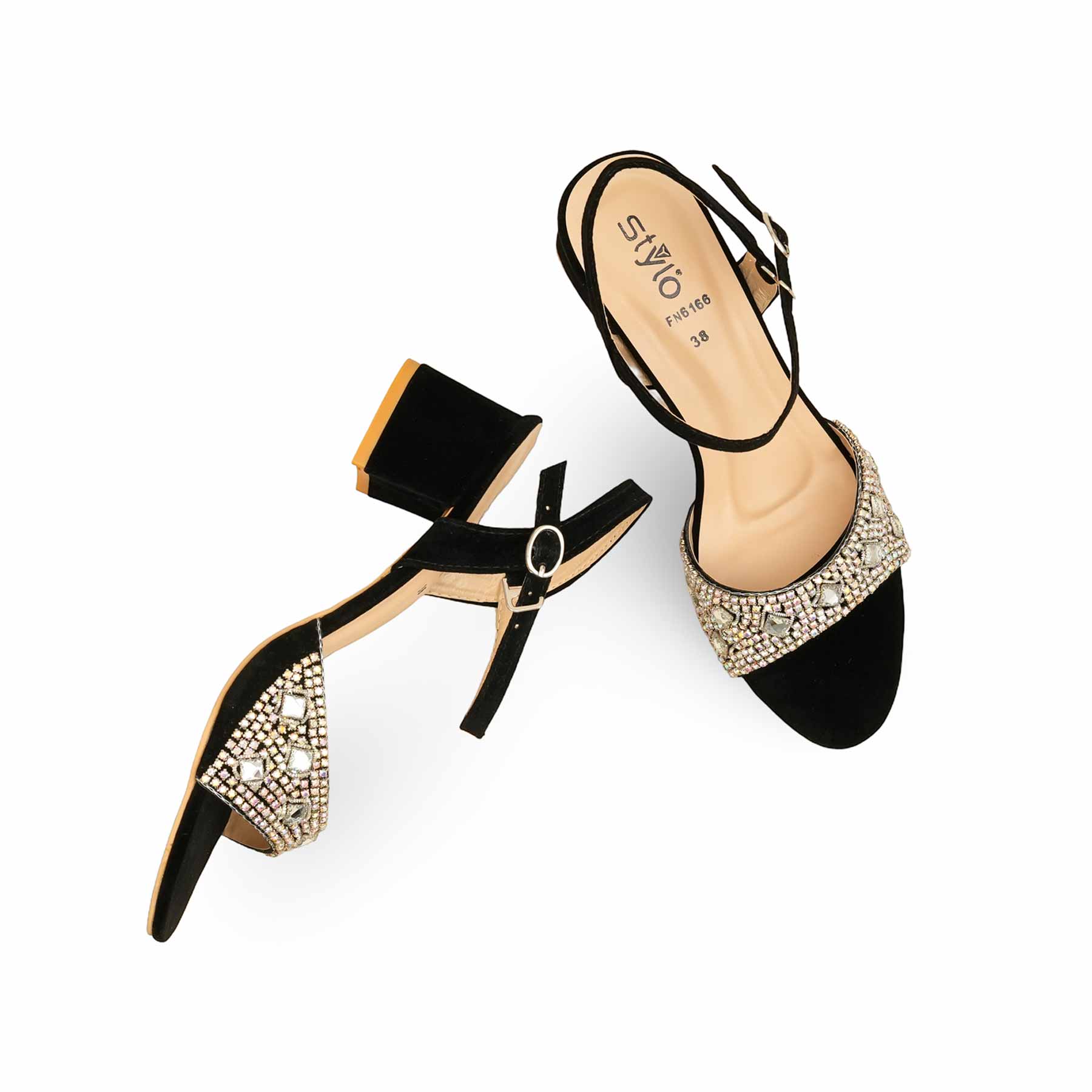 Black Fancy Women Sandal FN6166 - Image 5