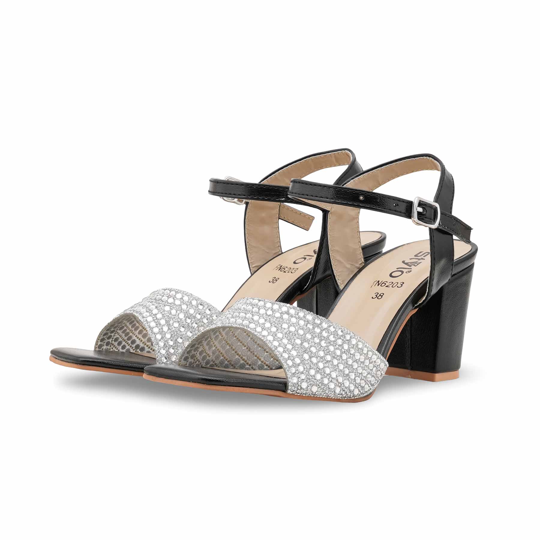 Black Fancy Women Sandal FN6203 - Image 3