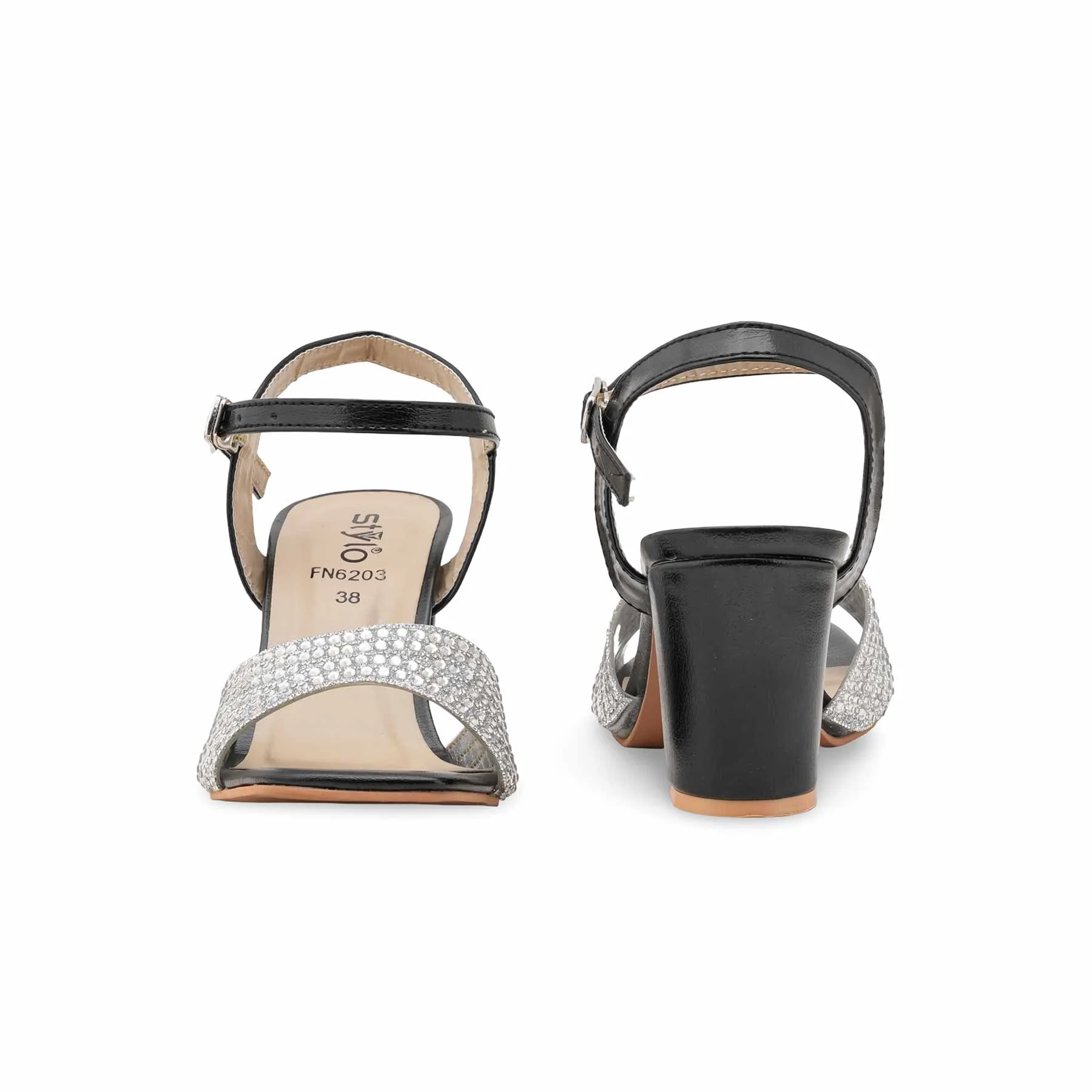 Black Fancy Women Sandal FN6203 - Image 4
