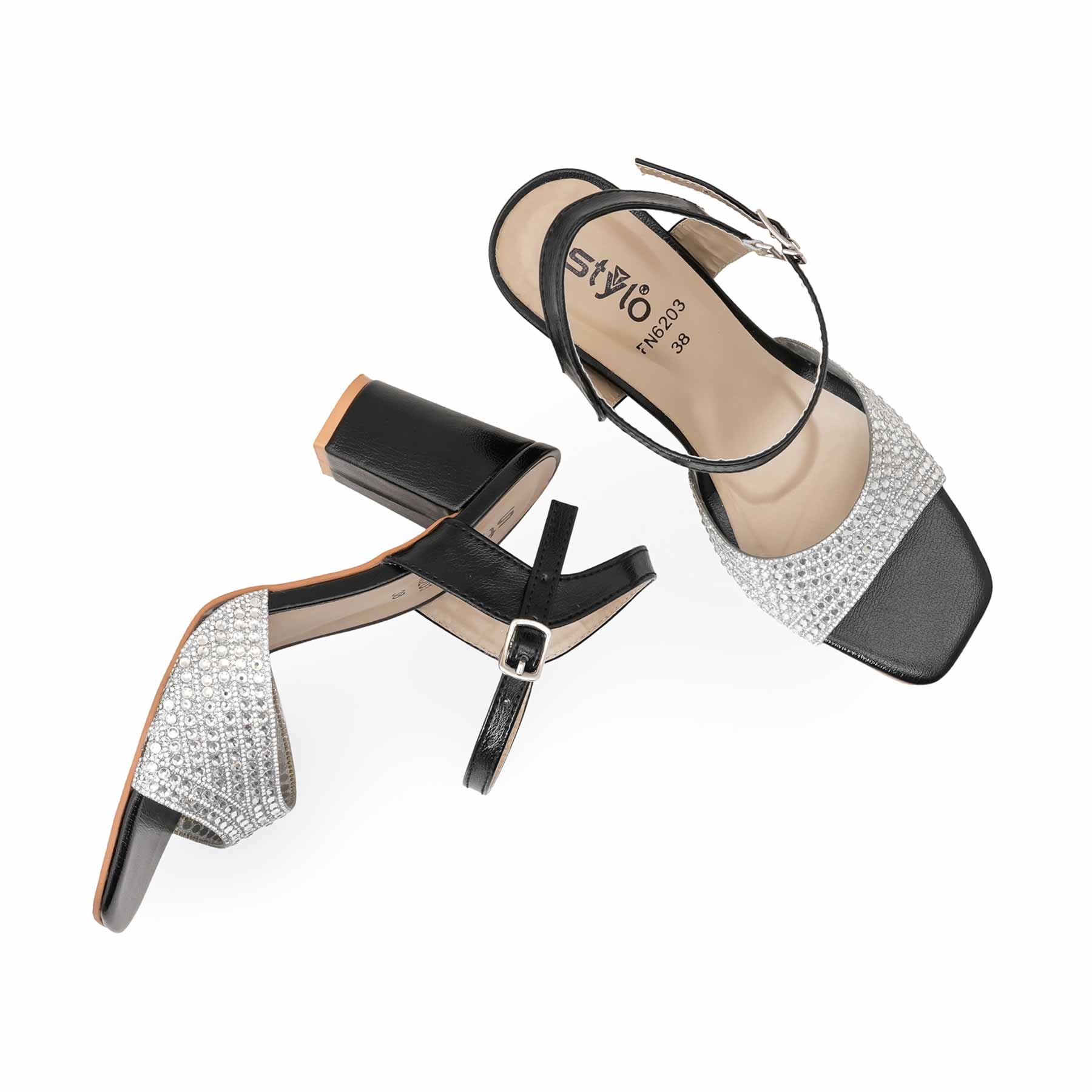 Black Fancy Women Sandal FN6203 - Image 5