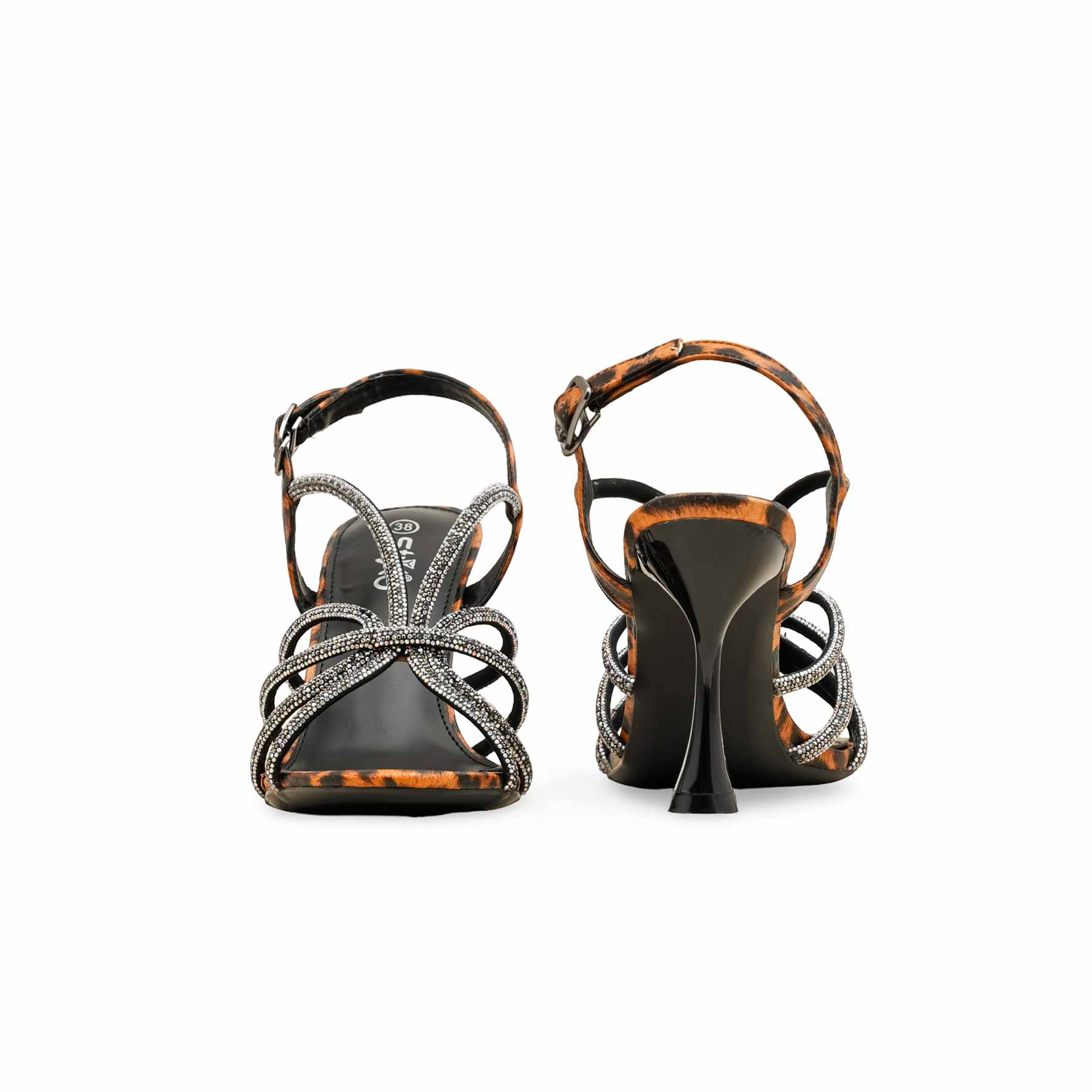 Black Fancy Bridal Sandal FN6238 - Image 5