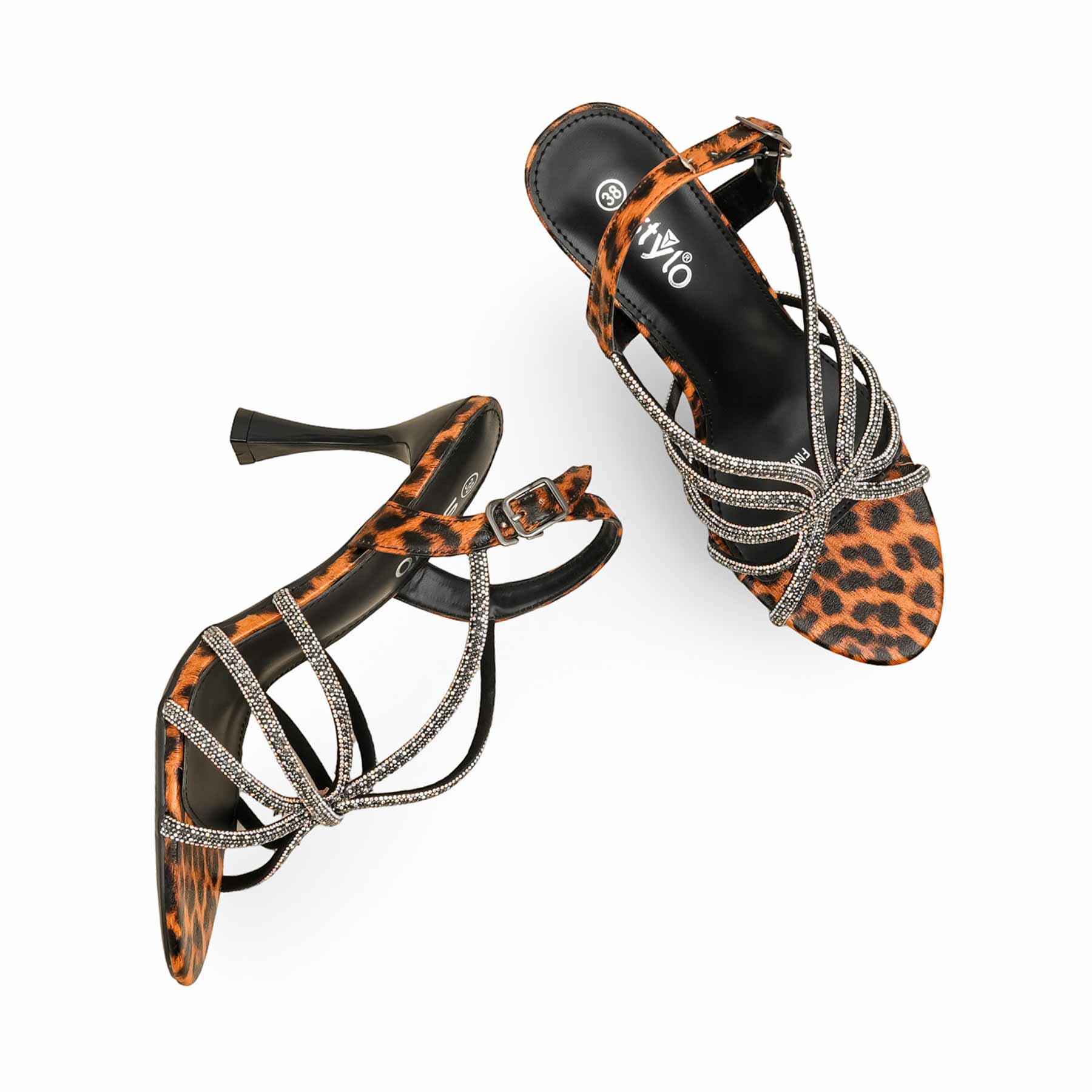 Black Fancy Bridal Sandal FN6238 - Image 6
