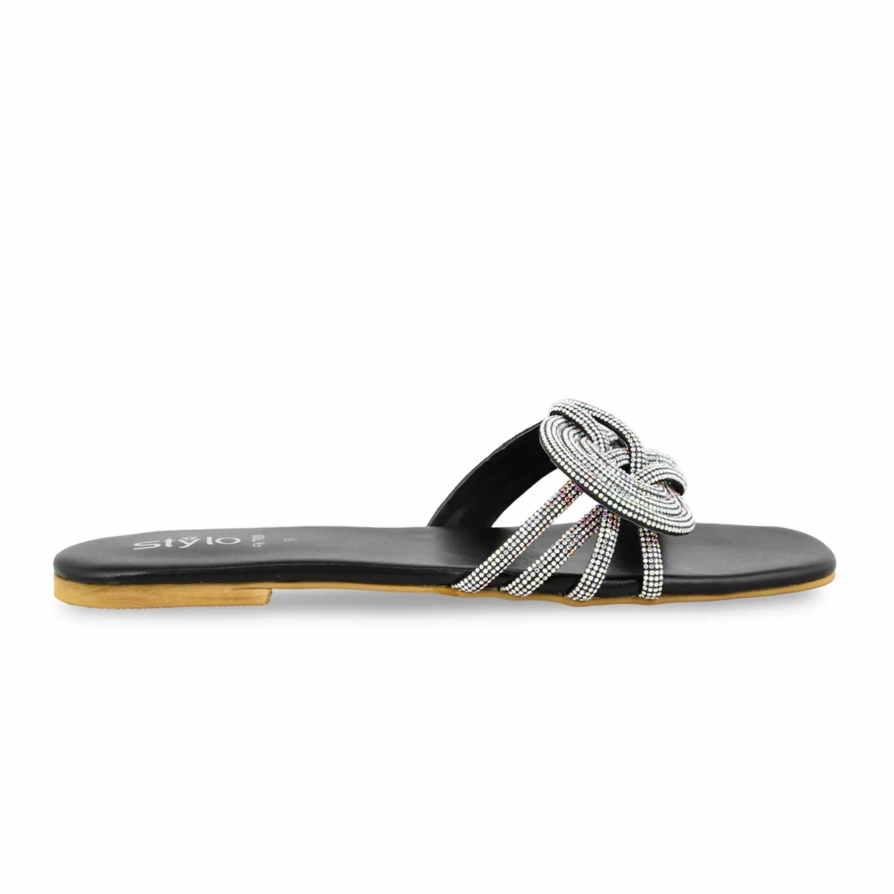 Black Fancy Women Slipper FN7908 - Image 2