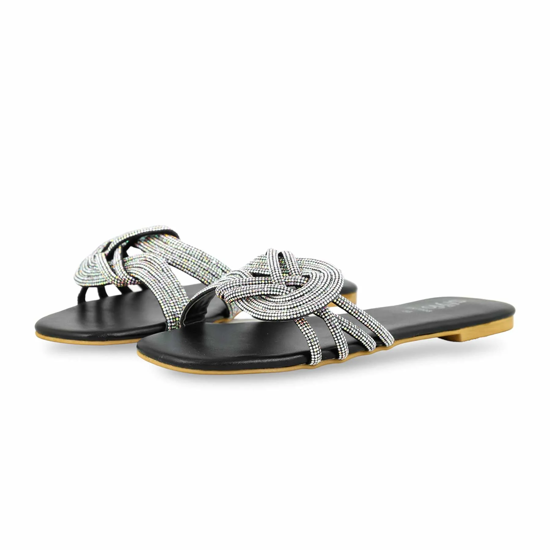 Black Fancy Women Slipper FN7908 - Image 3