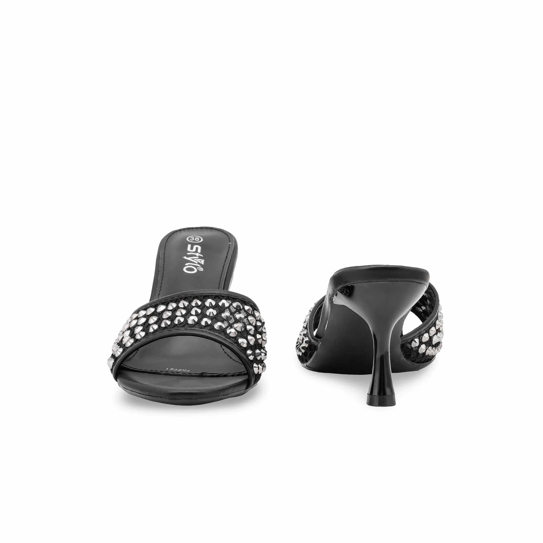 Black Fancy Women Slipper FN8021 - Image 4
