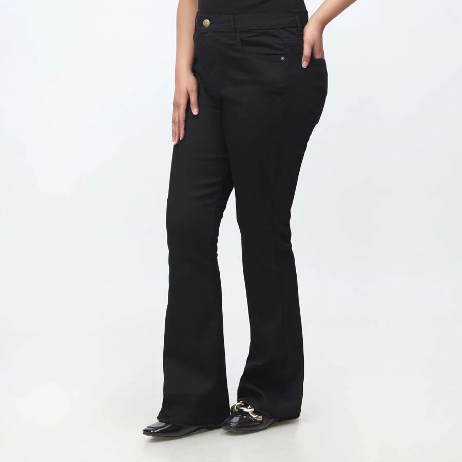 Black Flapper Fit Denim Pant PW3681 - Image 2