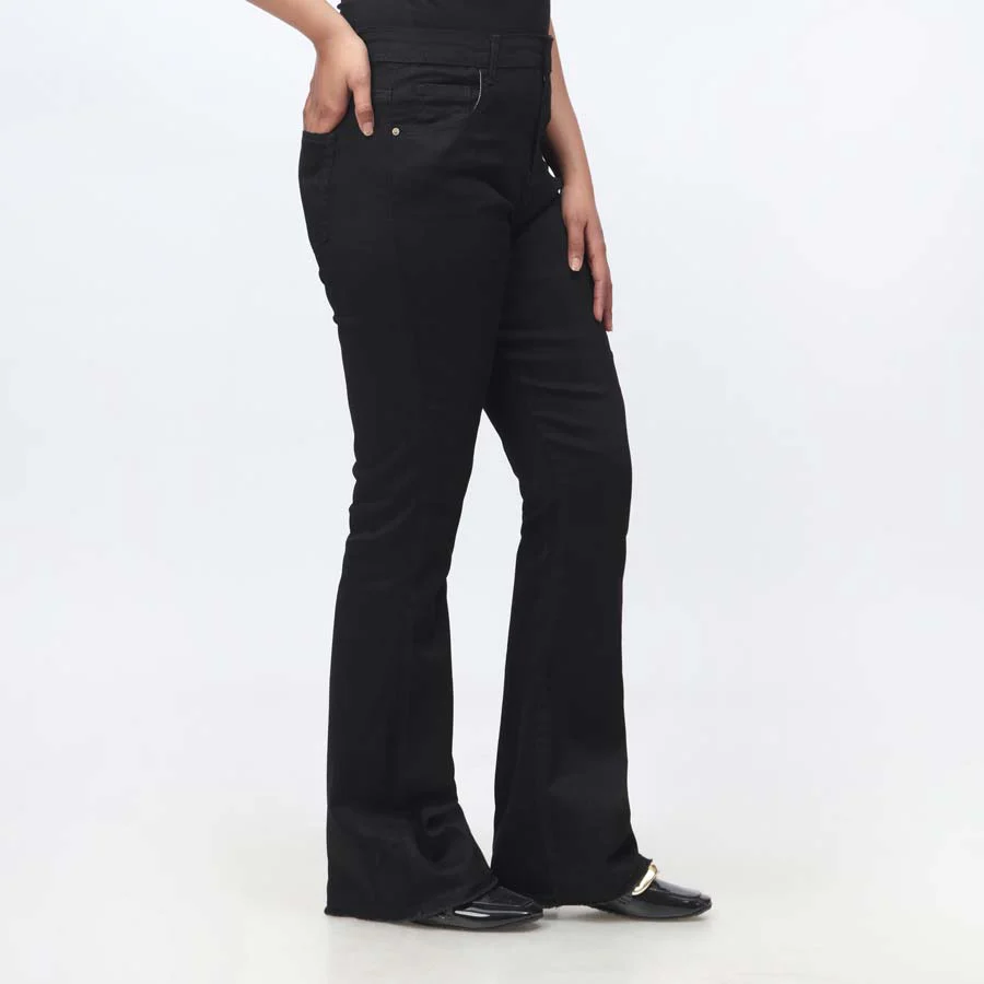 Black Flapper Fit Denim Pant PW3681 - Image 3