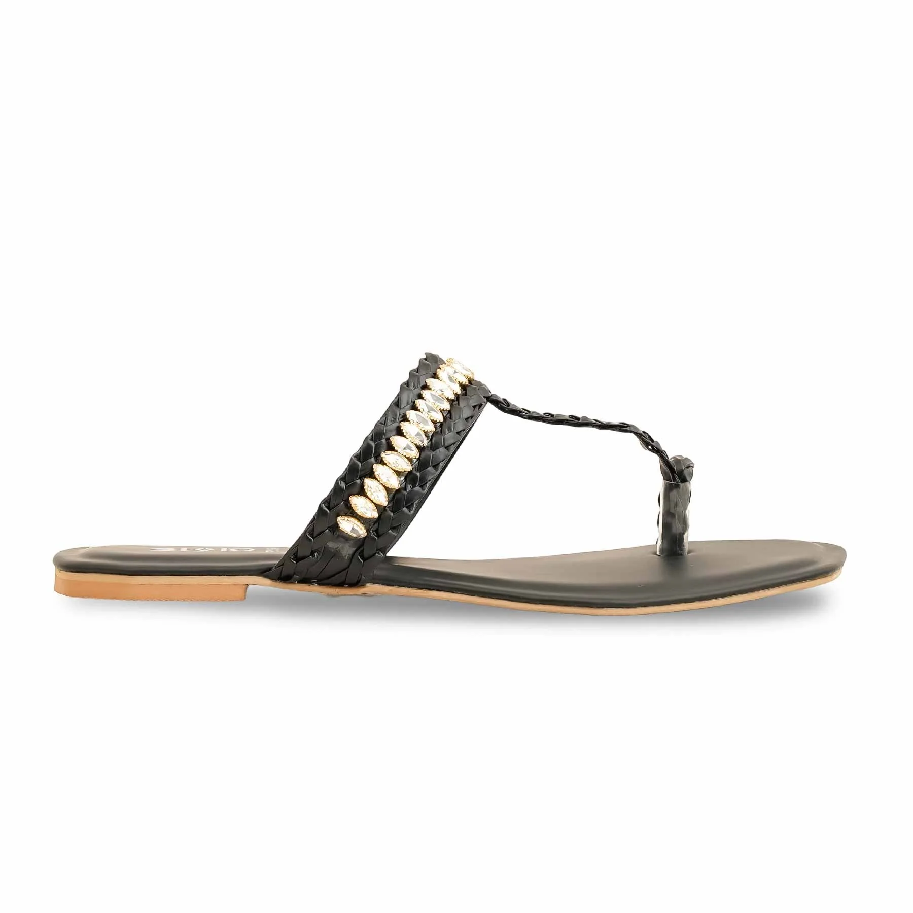 Black Formal Chappal For Ladies FR0563 - Image 2
