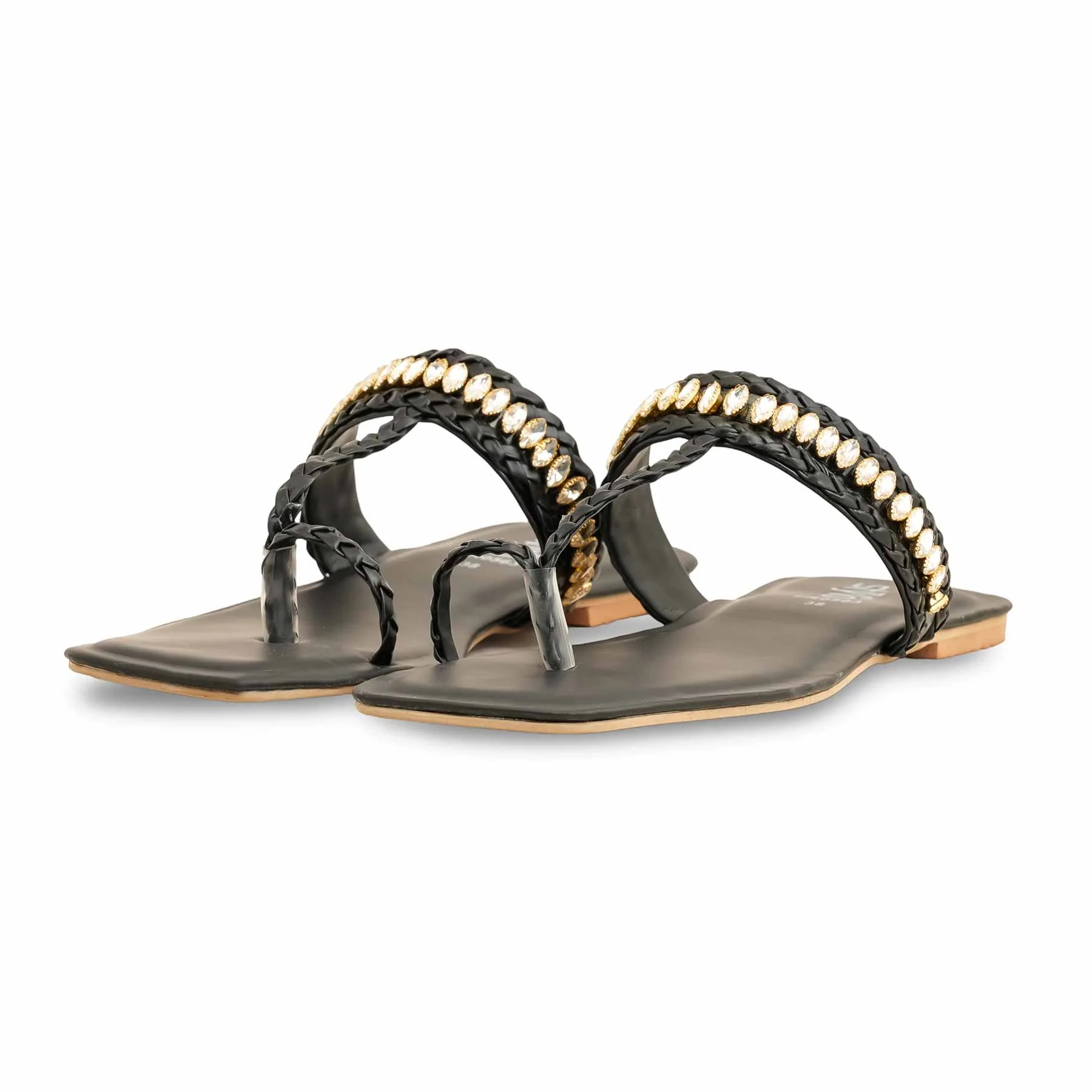 Black Formal Chappal For Ladies FR0563 - Image 3