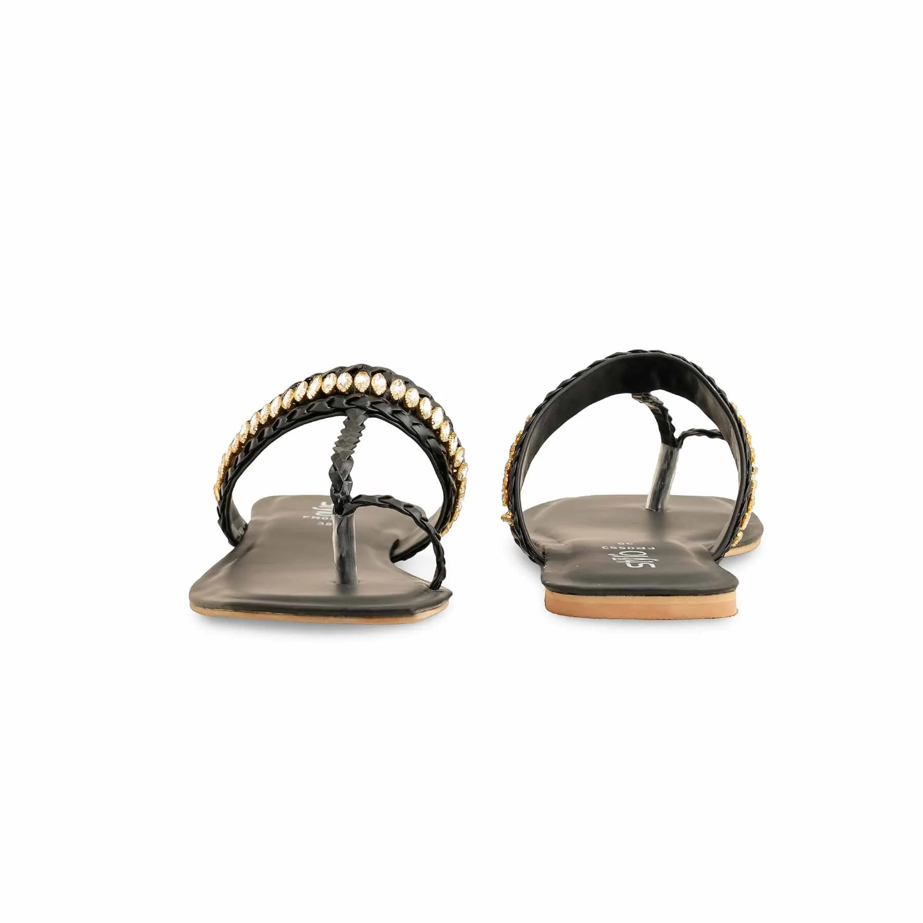 Black Formal Chappal For Ladies FR0563 - Image 4