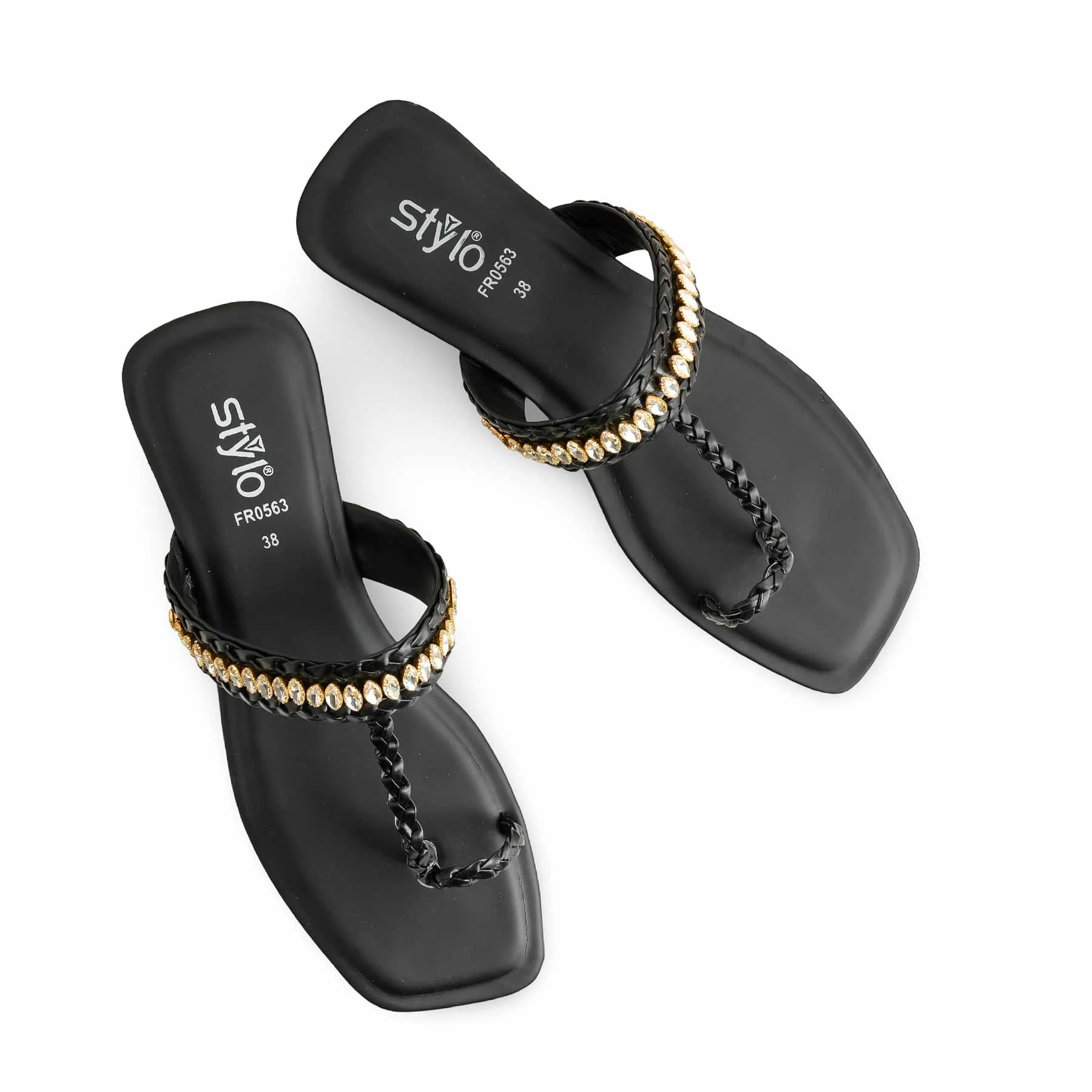 Black Formal Chappal For Ladies FR0563 - Image 5