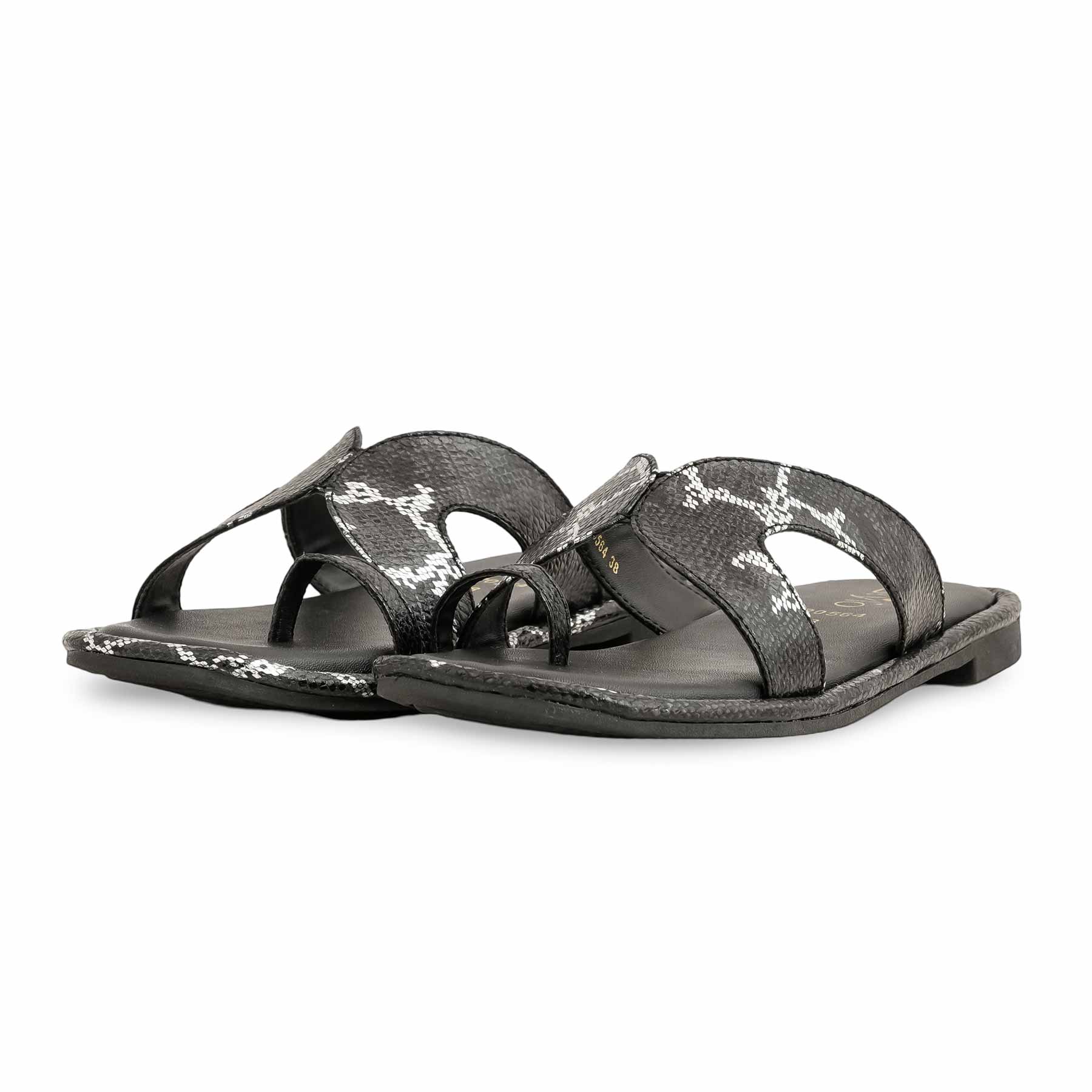 Black Formal Chappal For Ladies FR0564 - Image 3