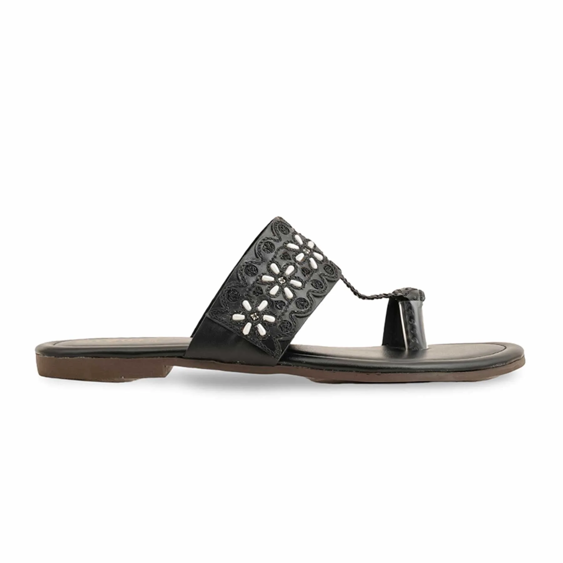 Black Formal Chappal For Women EC0231 - Image 2