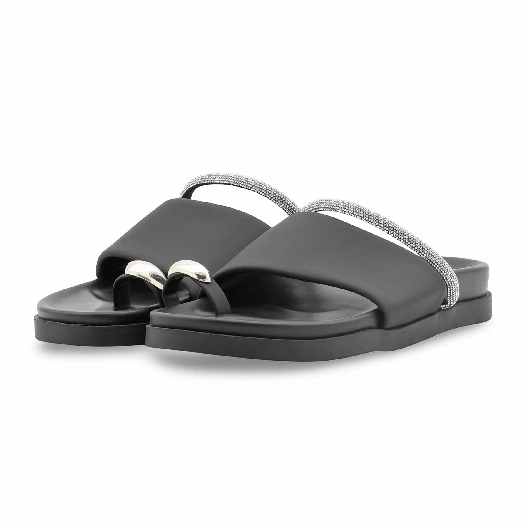Black Formal Chappal For Women PU0745 - Image 3