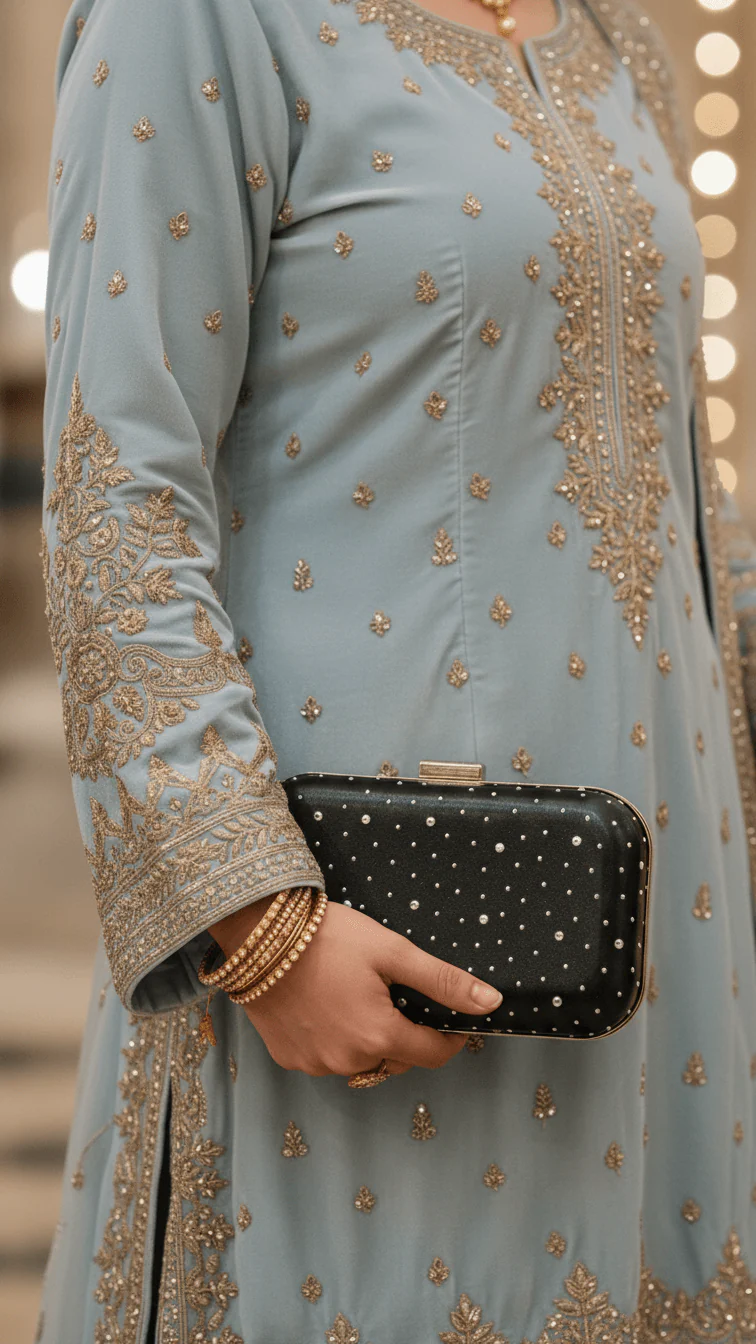 Black Formal Clutch For Ladies P15700