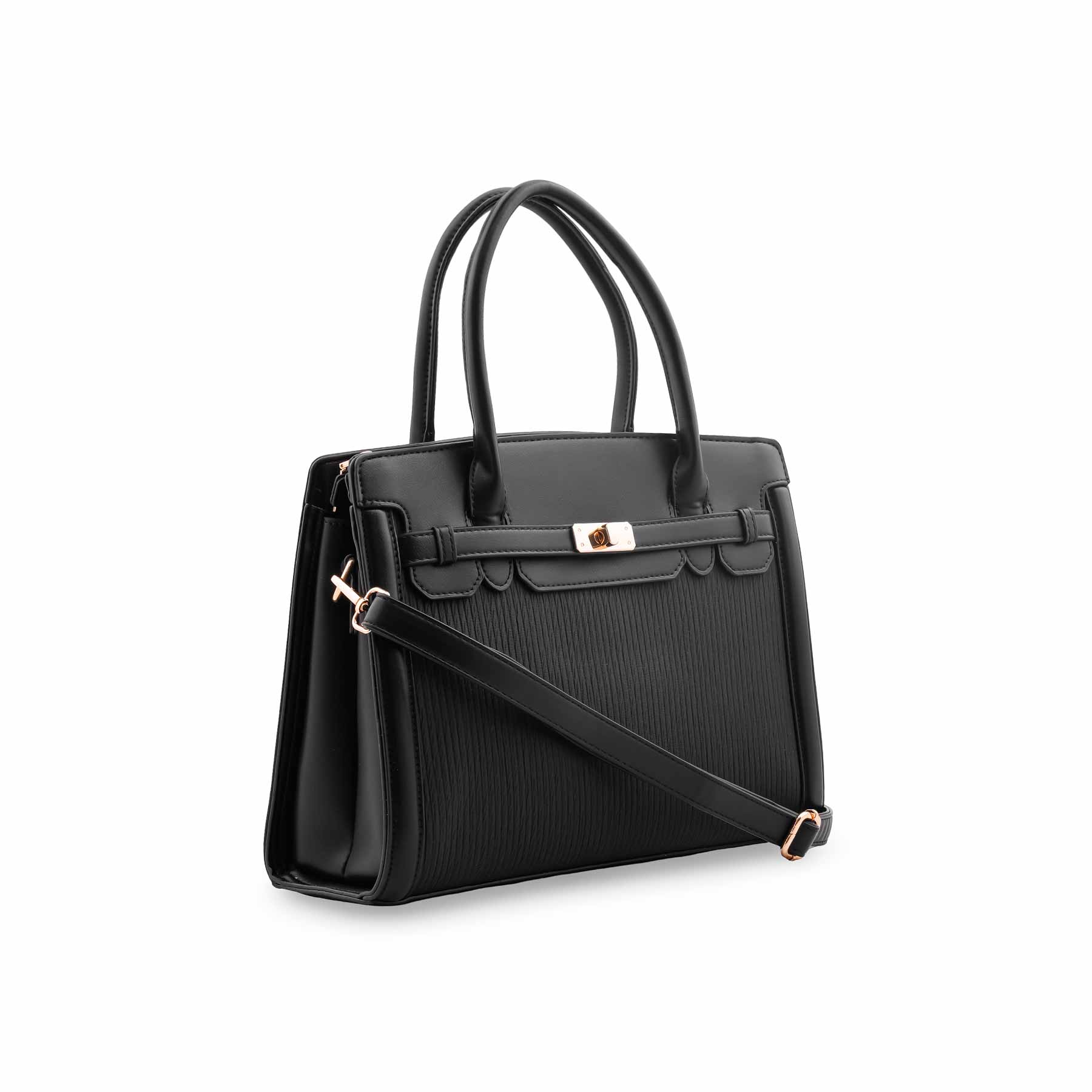 Black Formal Hand Bag For Ladies P36565 - Image 3