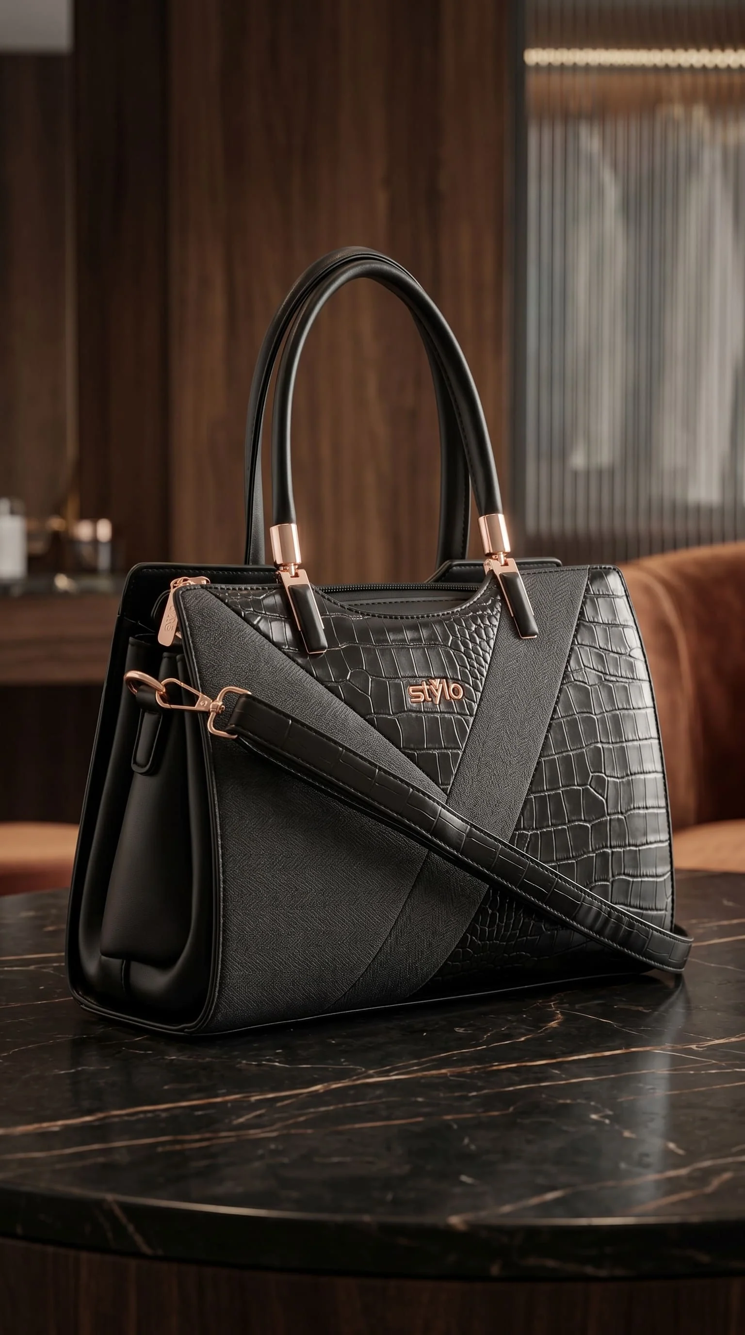 Black Formal Hand Bag For Ladies P36568