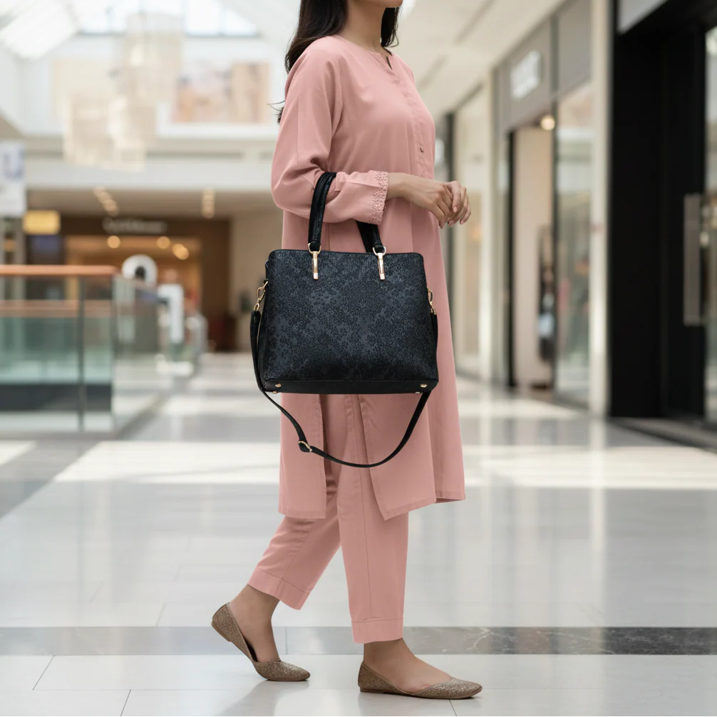 Black Formal Hand Bag For Women P55844 - Image 2