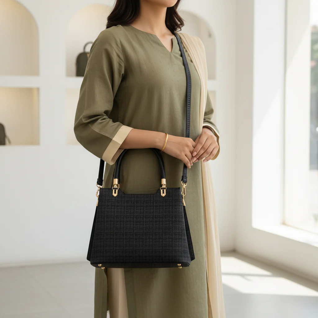 Black Formal Hand Bag For Women P55846 - Image 2