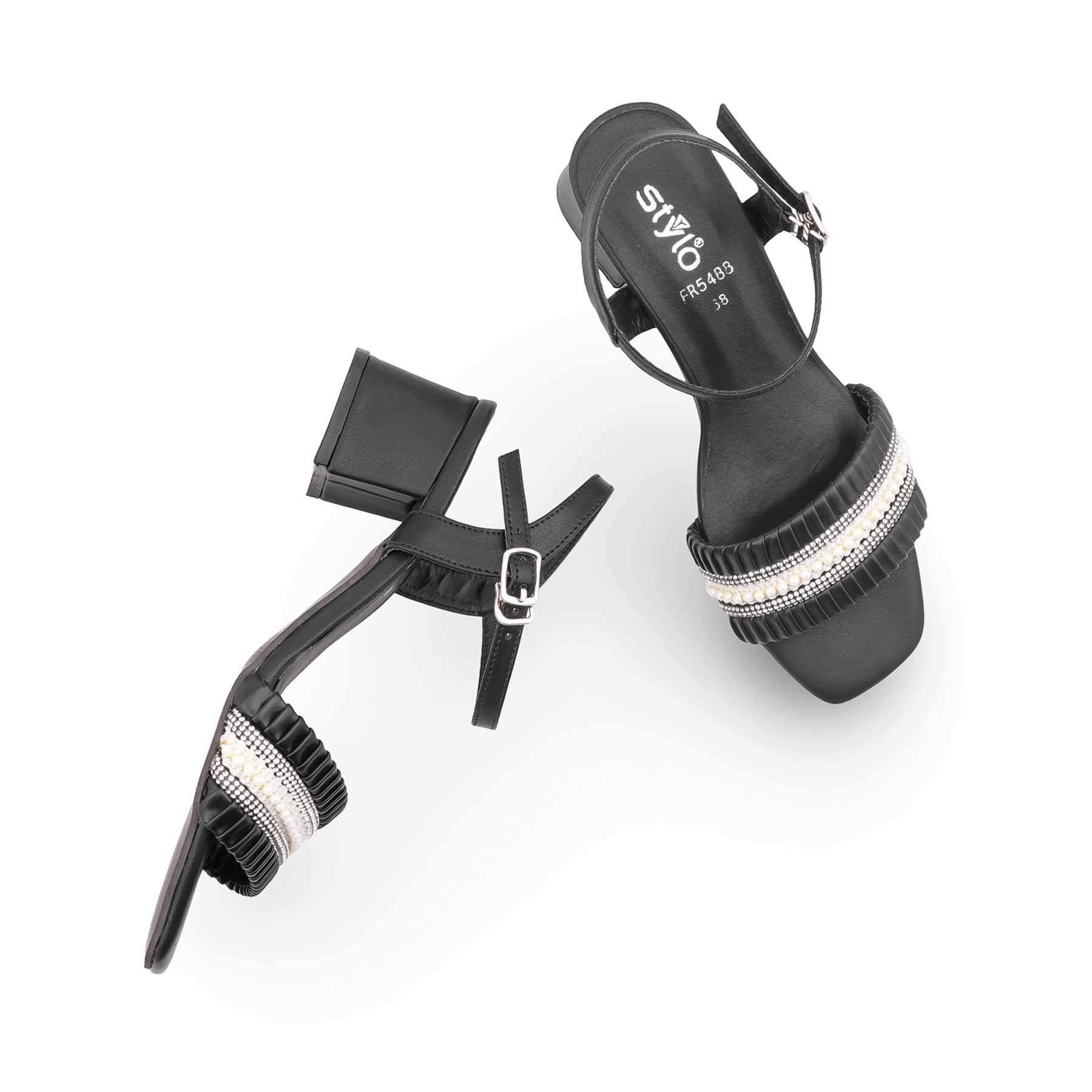 Black Formal Sandal For Ladies FR5488 - Image 5