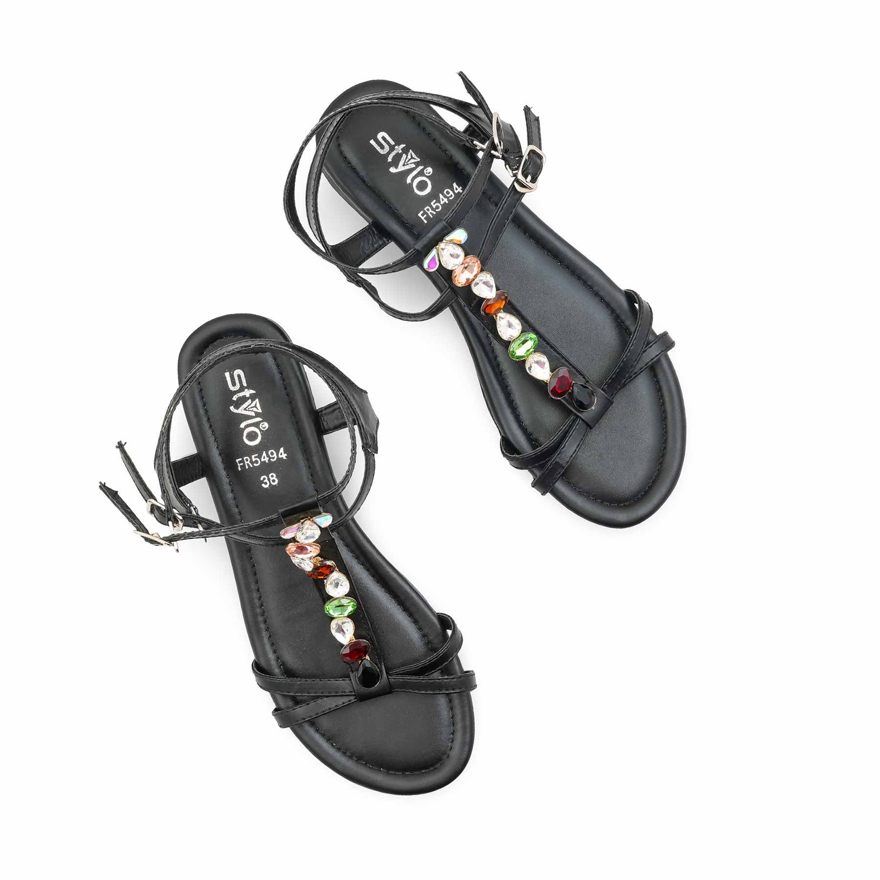 Black Formal Sandal For Ladies FR5494 - Image 5