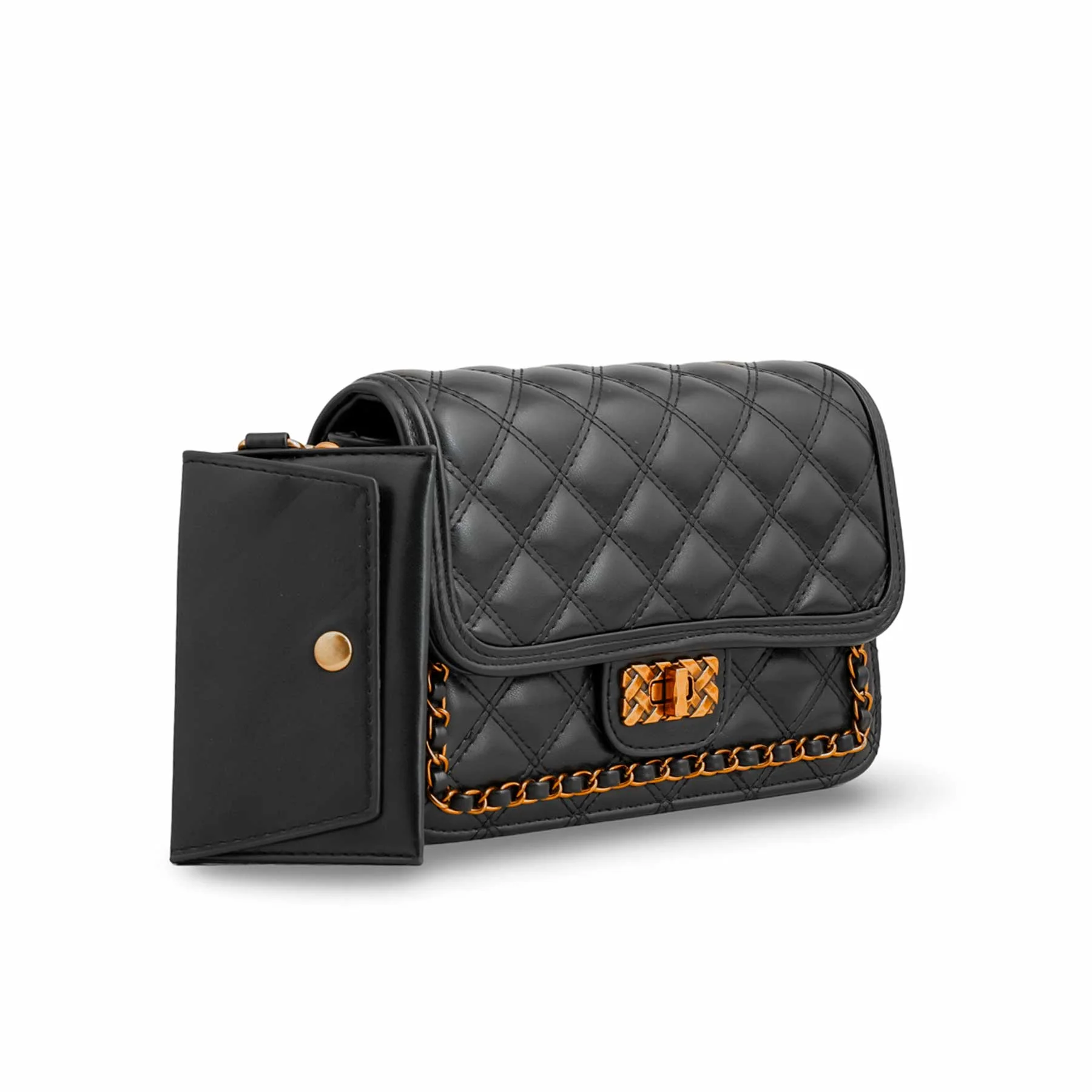 Black Formal Shoulder Bag P36137 - Image 3