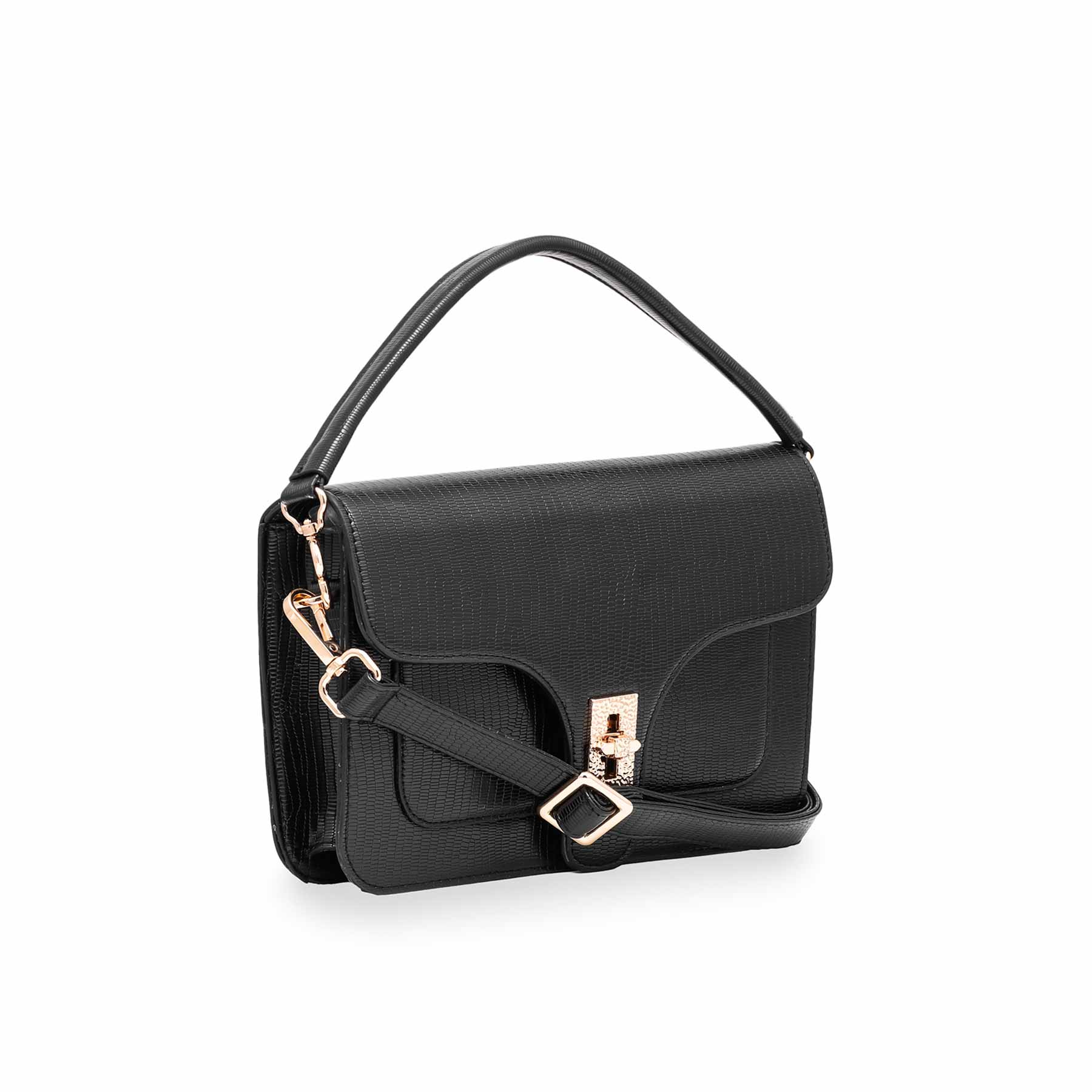 Black Formal Shoulder Bag P55560 - Image 2