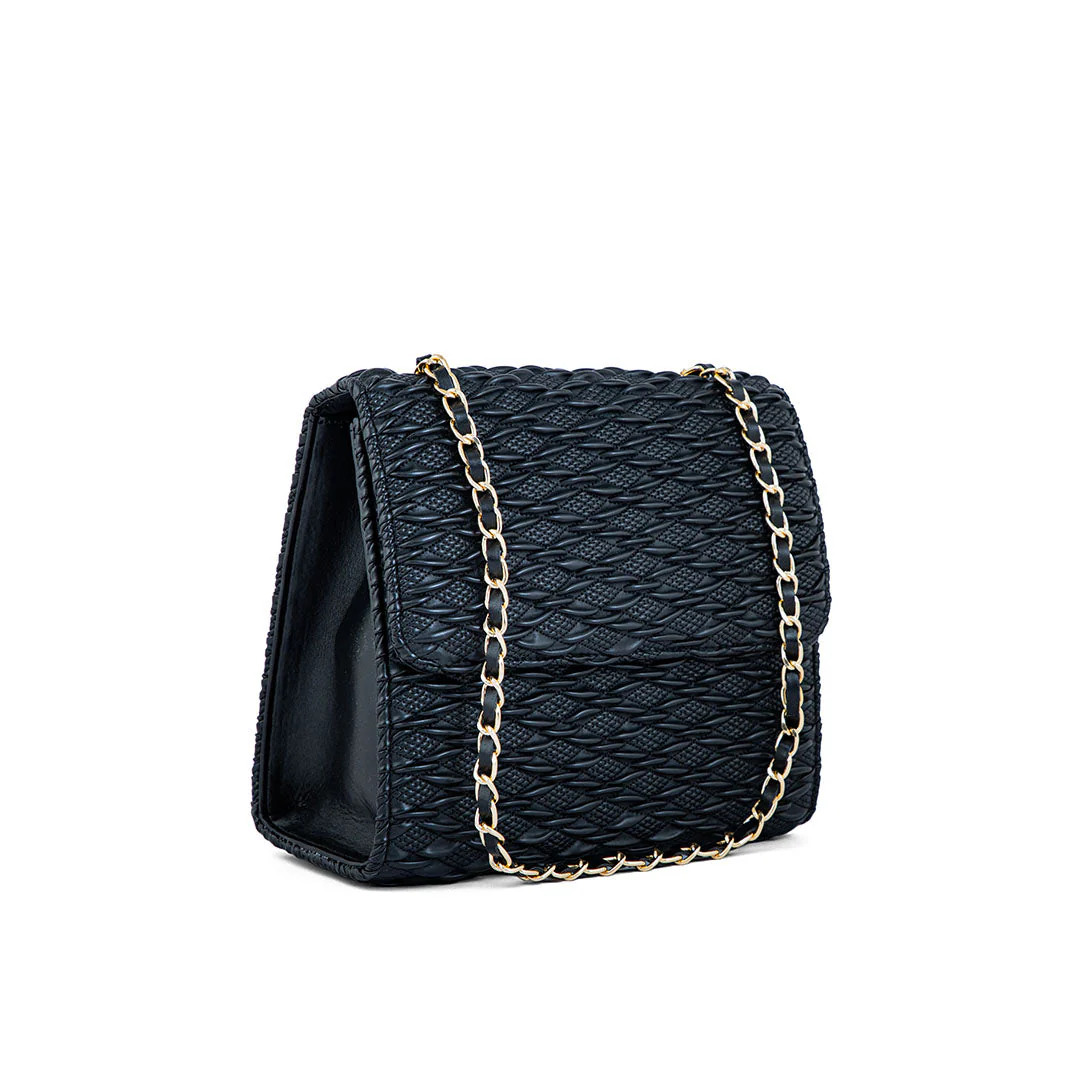 Black Formal Shoulder Bag P55621 - Image 2