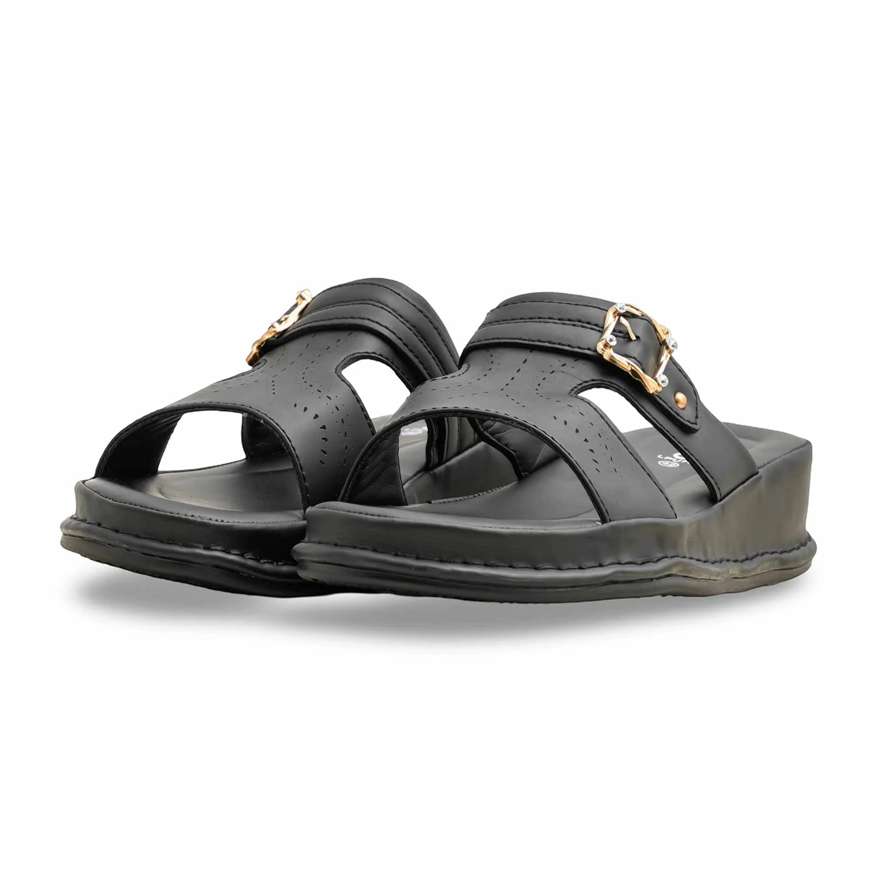 Black Formal Slipper For Ladies LPU702 - Image 3