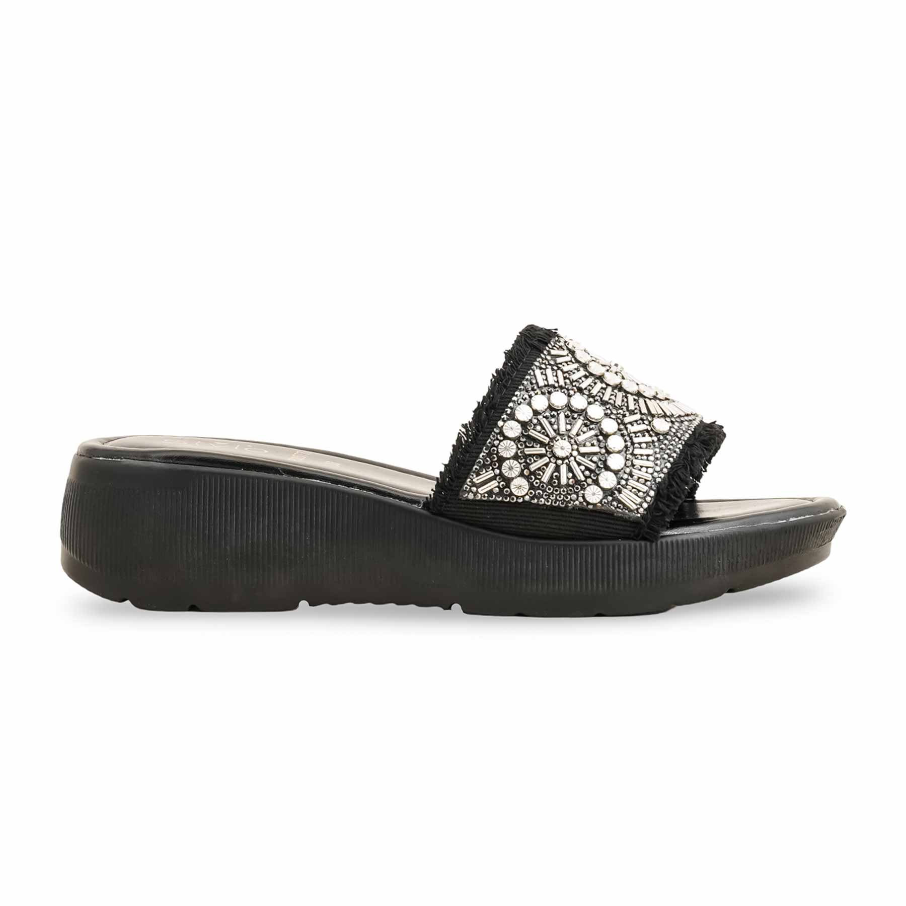 Black Formal Slipper For Ladies PU0577 - Image 2