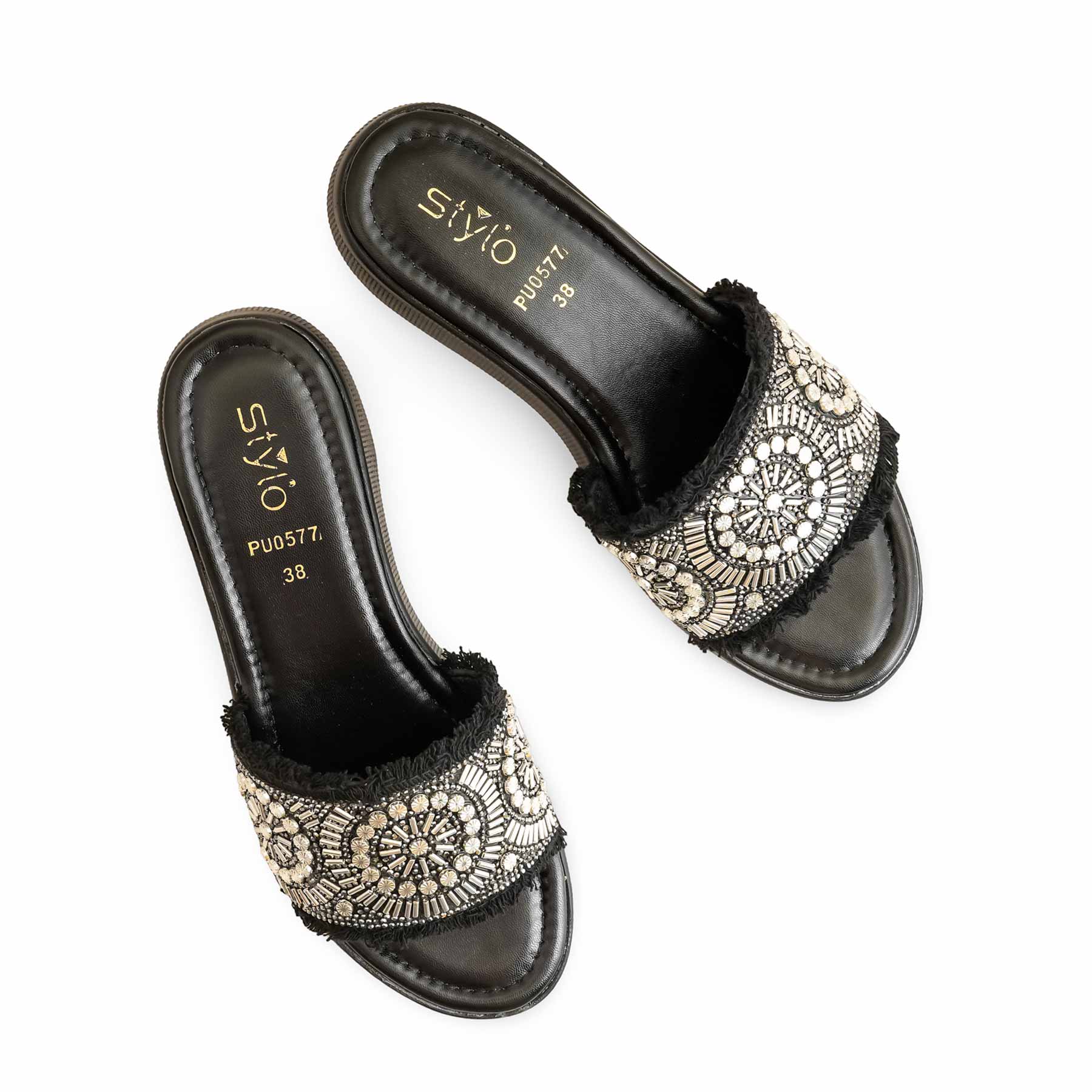 Black Formal Slipper For Ladies PU0577 - Image 5