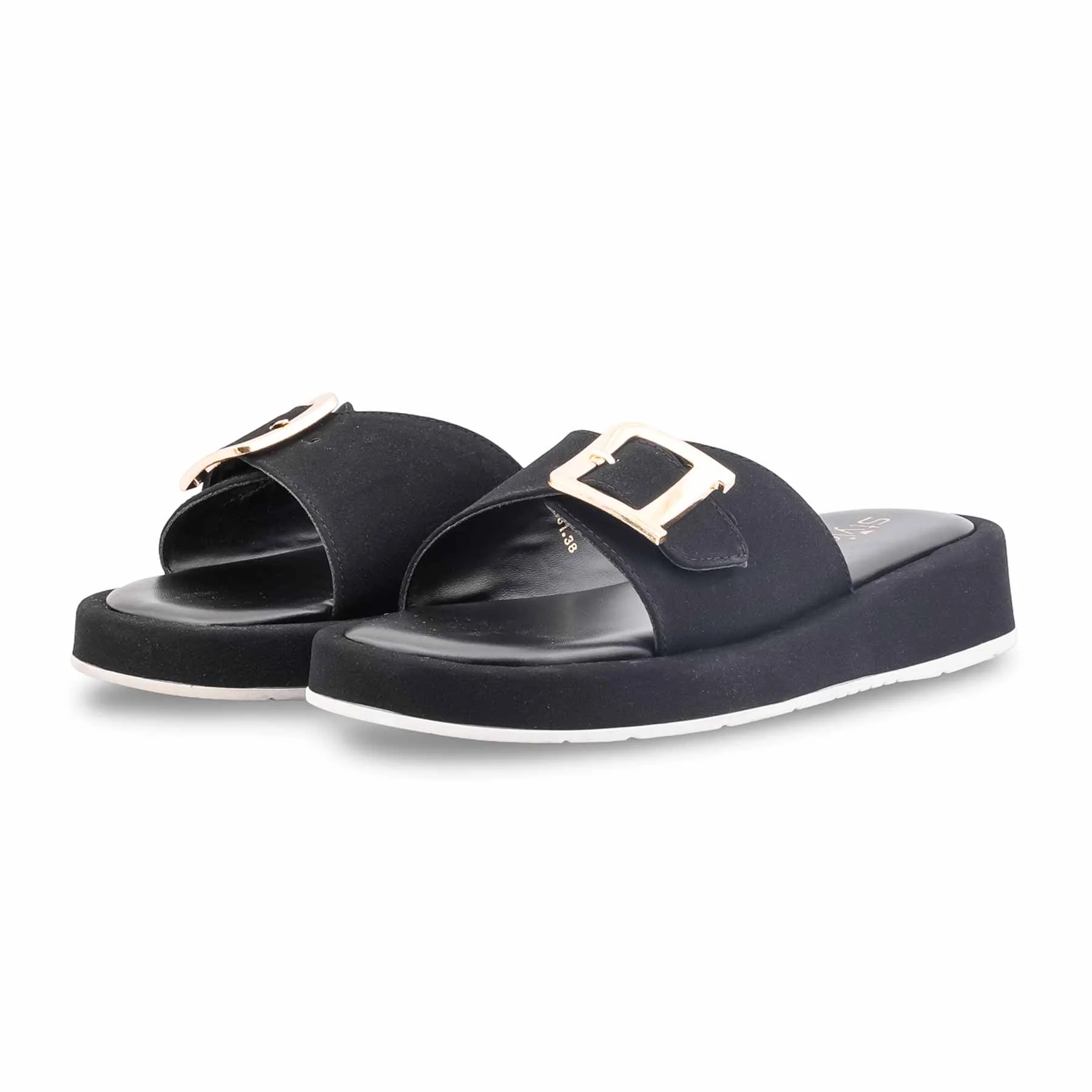 Black Formal Slipper For Ladies PU0631 - Image 4