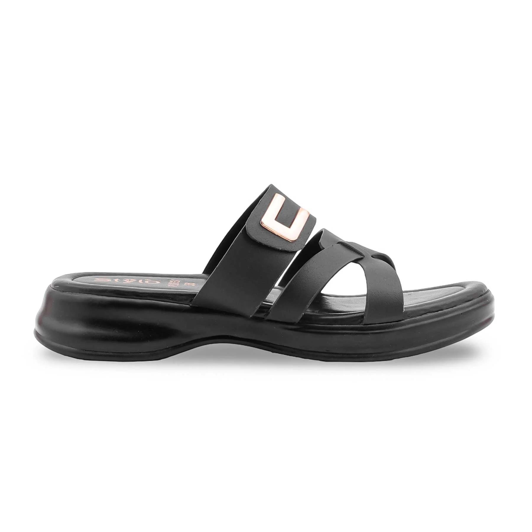 Black Formal Slipper For Ladies PU0651 - Image 2
