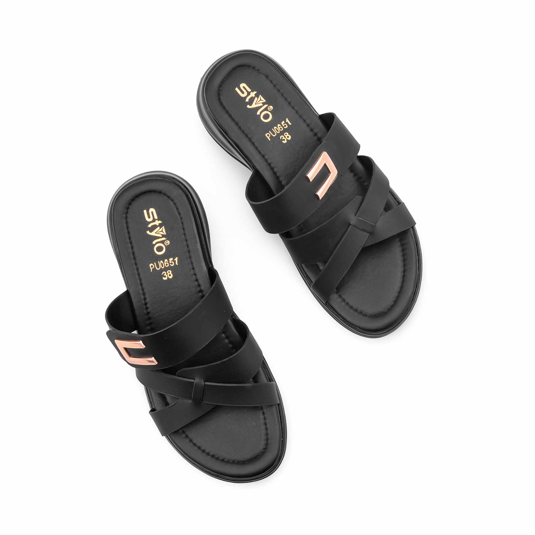 Black Formal Slipper For Ladies PU0651 - Image 5
