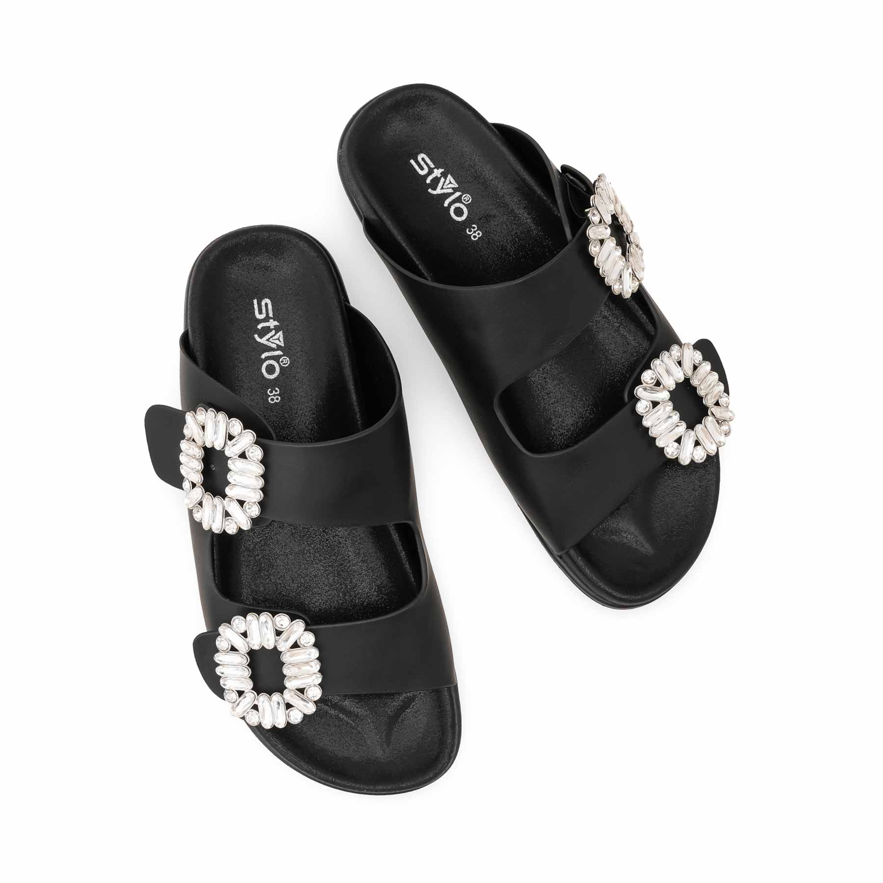 Black Formal Slipper For Ladies PU0714 - Image 5