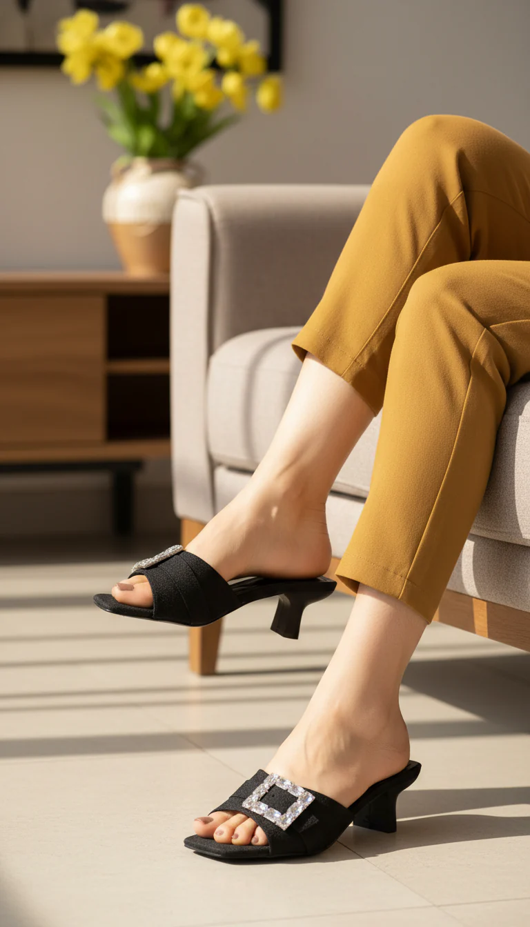 Black Formal Slipper For Women FR8508