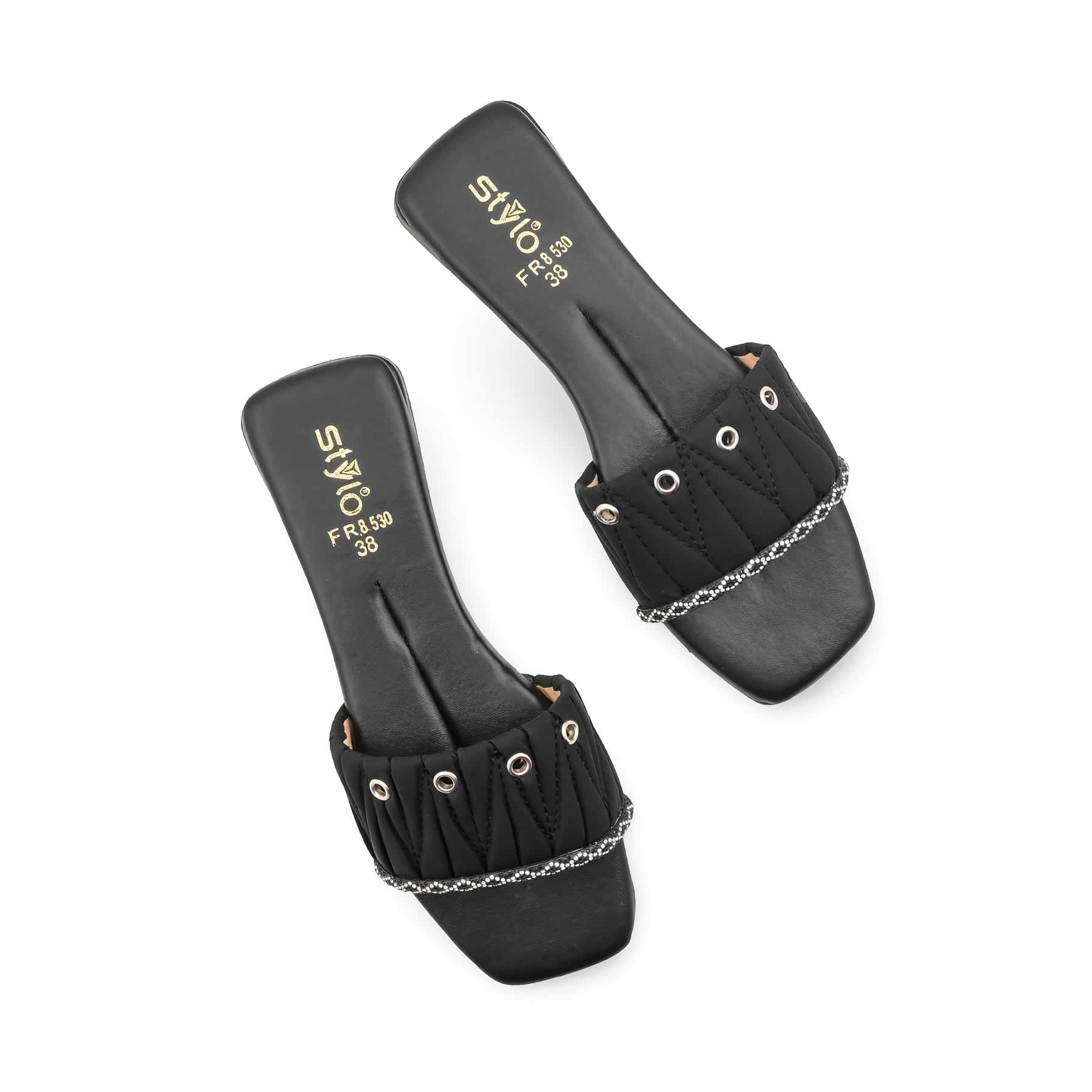 Black Formal Slipper For Women FR8530 - Image 5