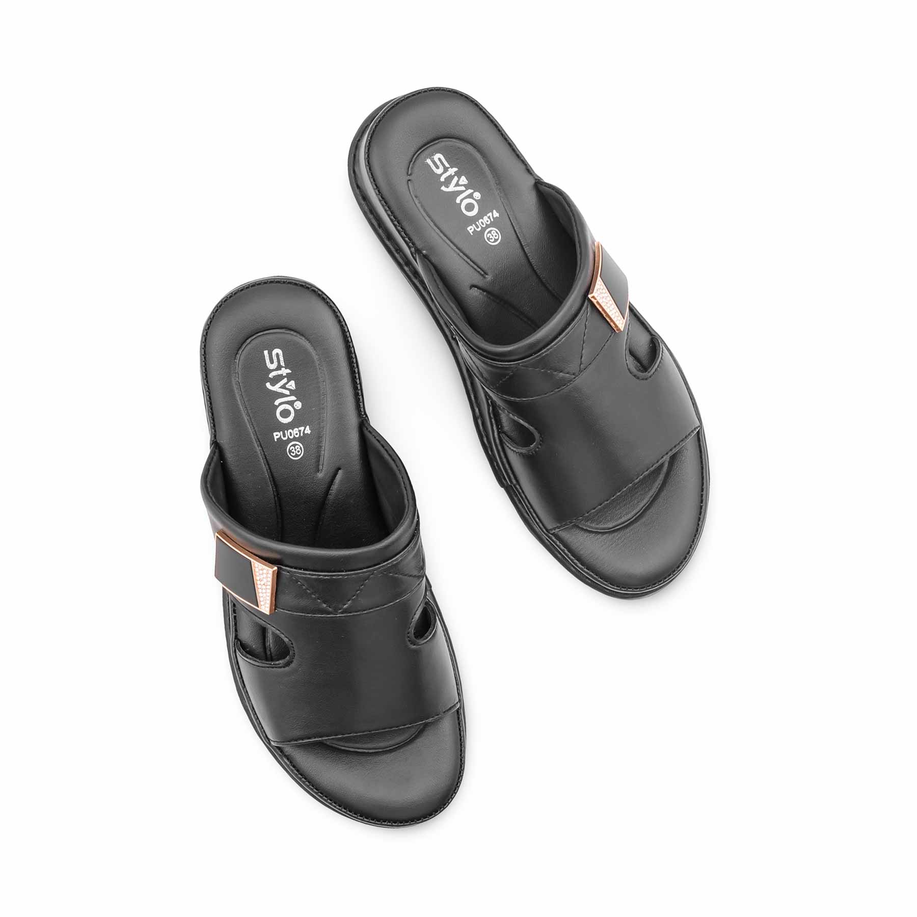 Black Formal Slipper For Women PU0674 - Image 5