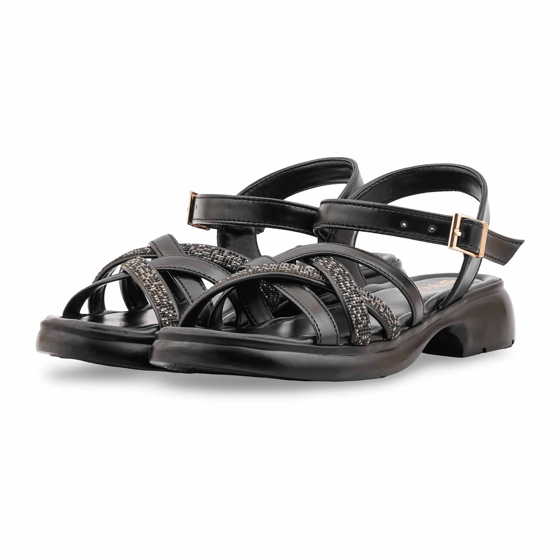 Black Formal Women Sandal PU0660 - Image 3